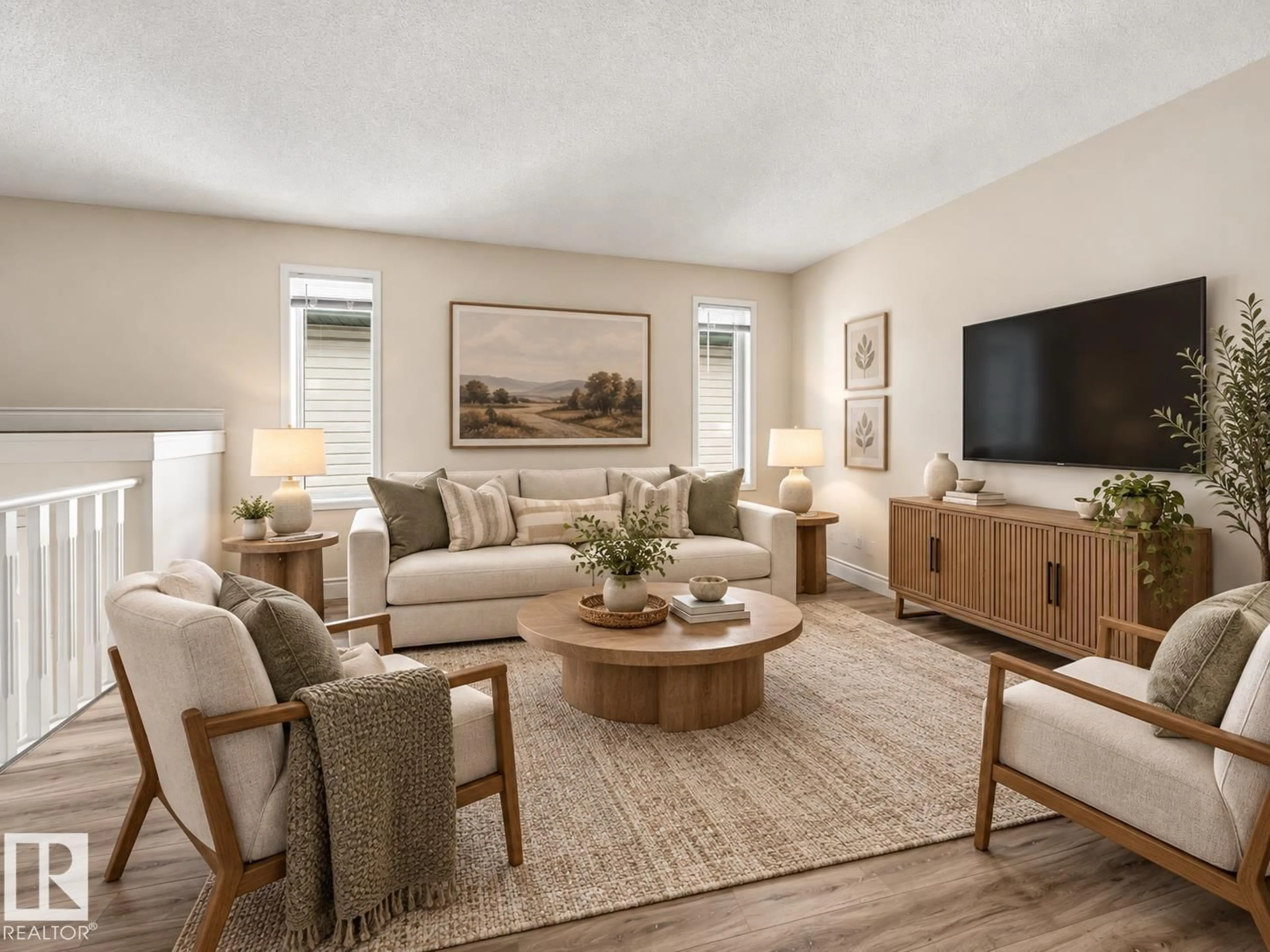 Living room with furniture, unknown for 11615 8 AV, Edmonton Alberta T6J6Z8