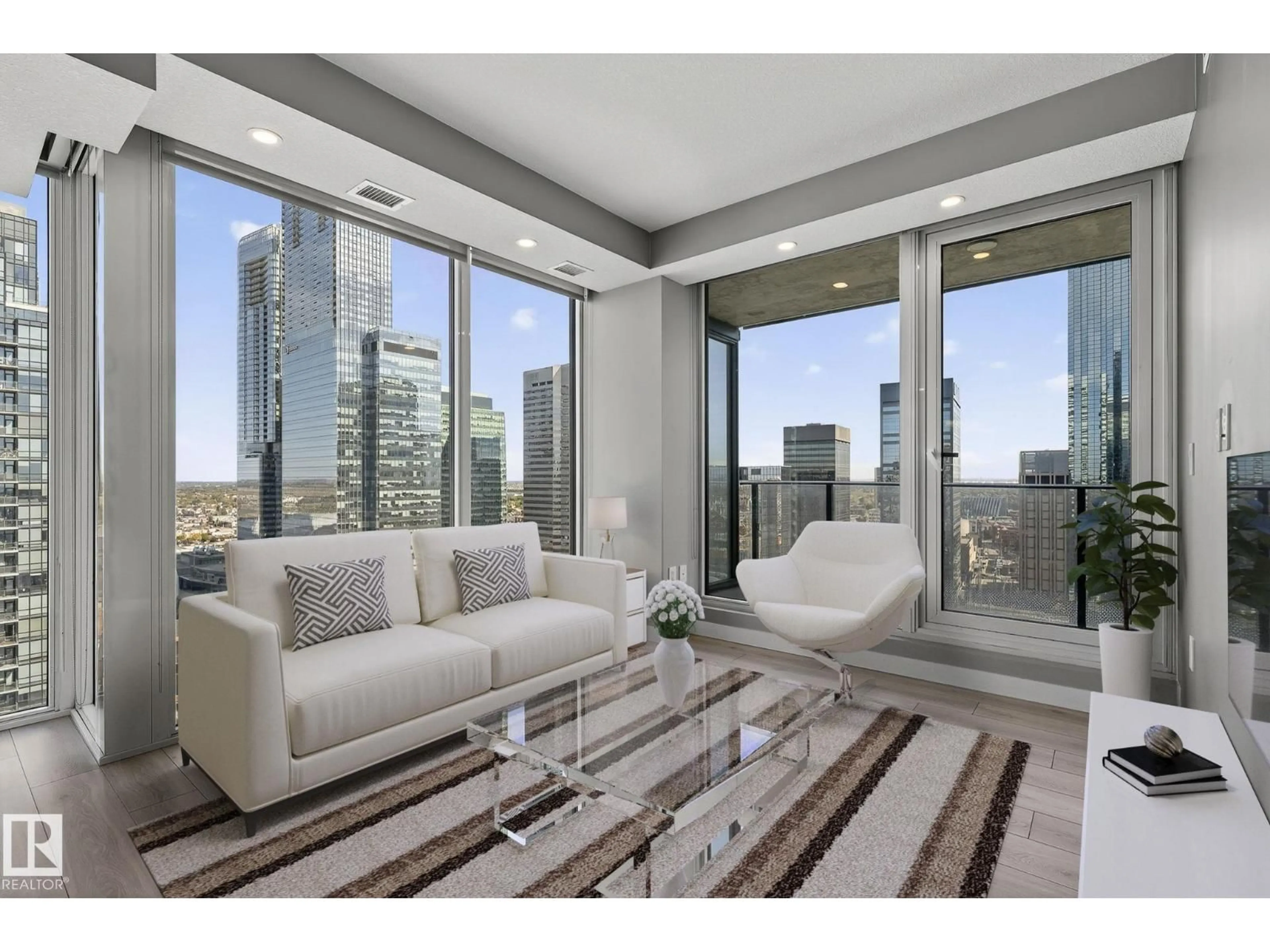 Living room with furniture, unknown for 3103 - 10180 103 ST, Edmonton Alberta T5J0L1