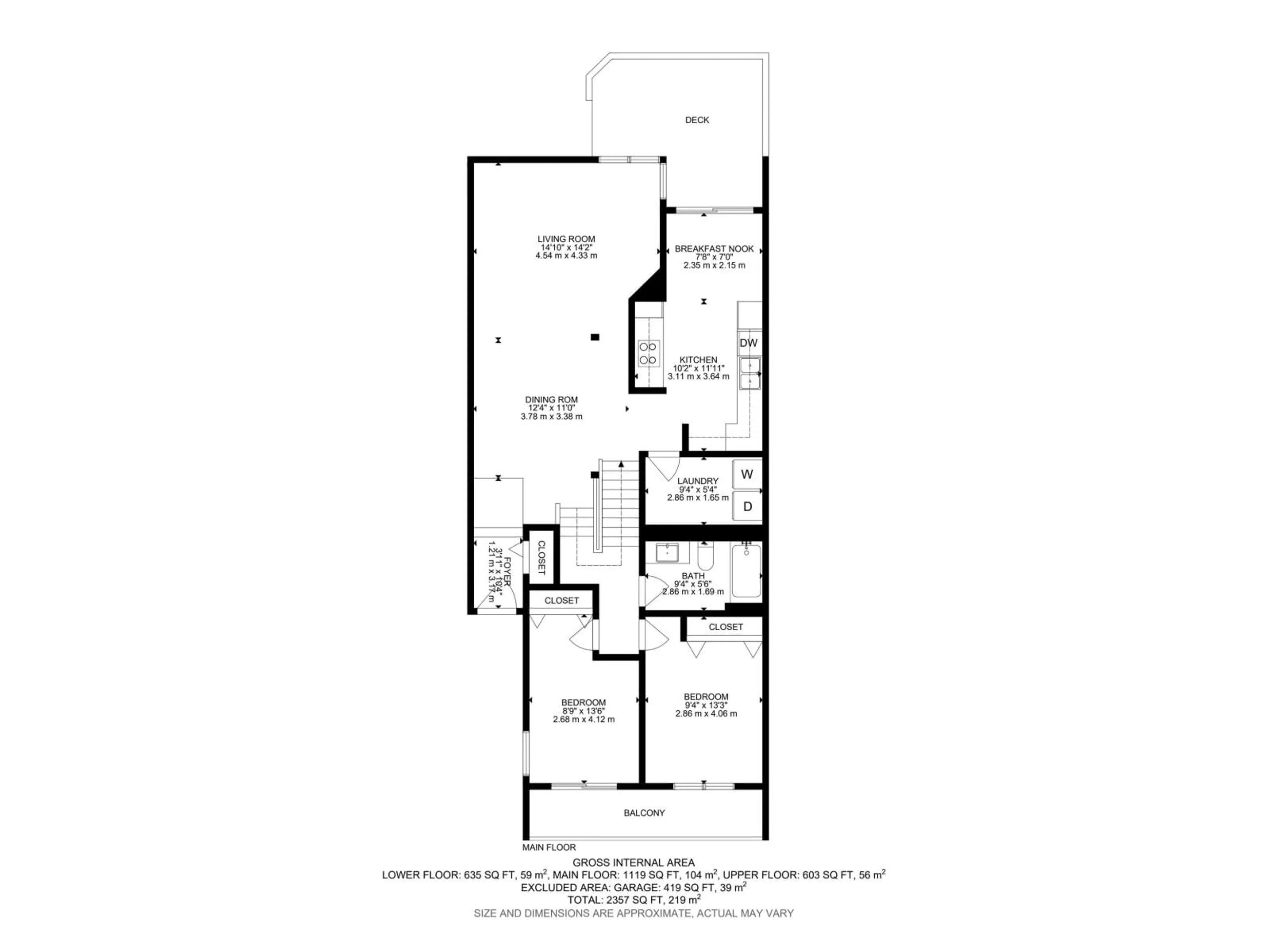 Floor plan for 14812 43 AV, Edmonton Alberta T6H5S1