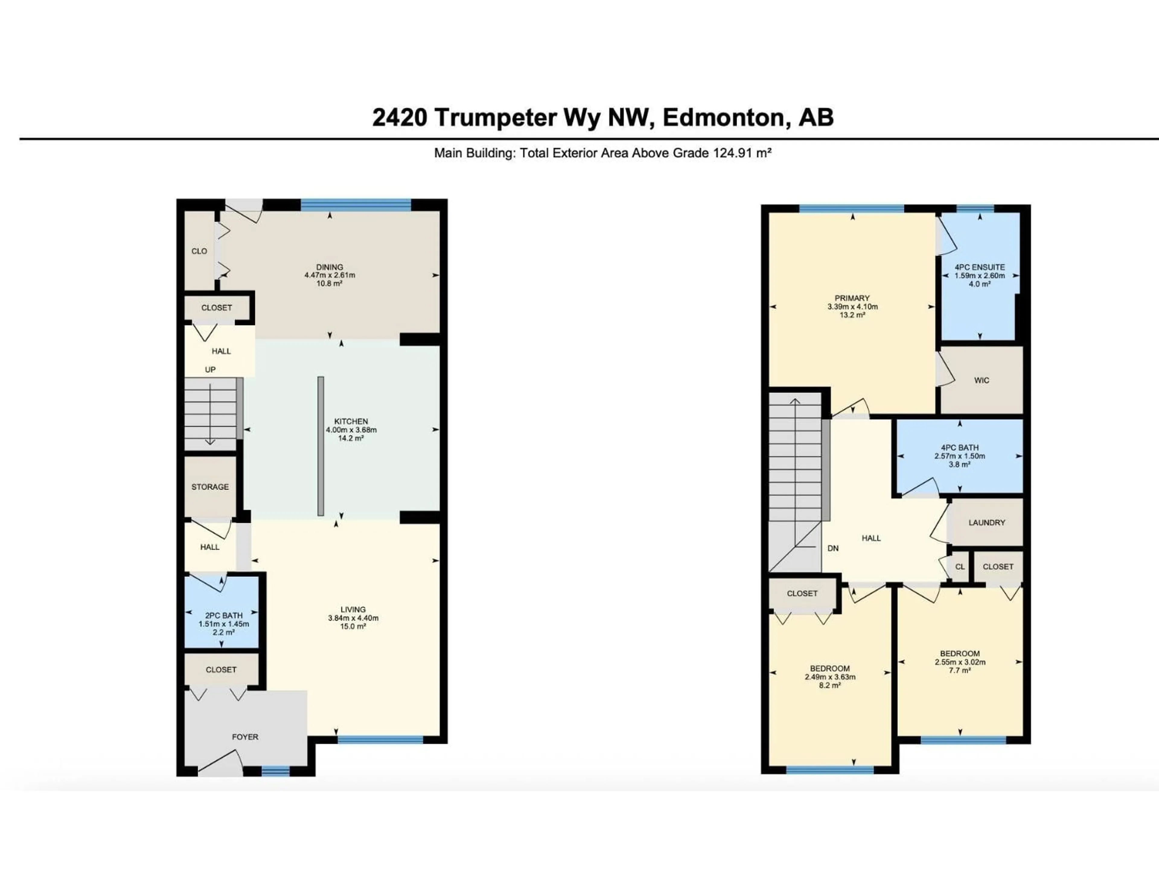 Floor plan for 2420 TRUMPETER WY, Edmonton Alberta T5S0R9