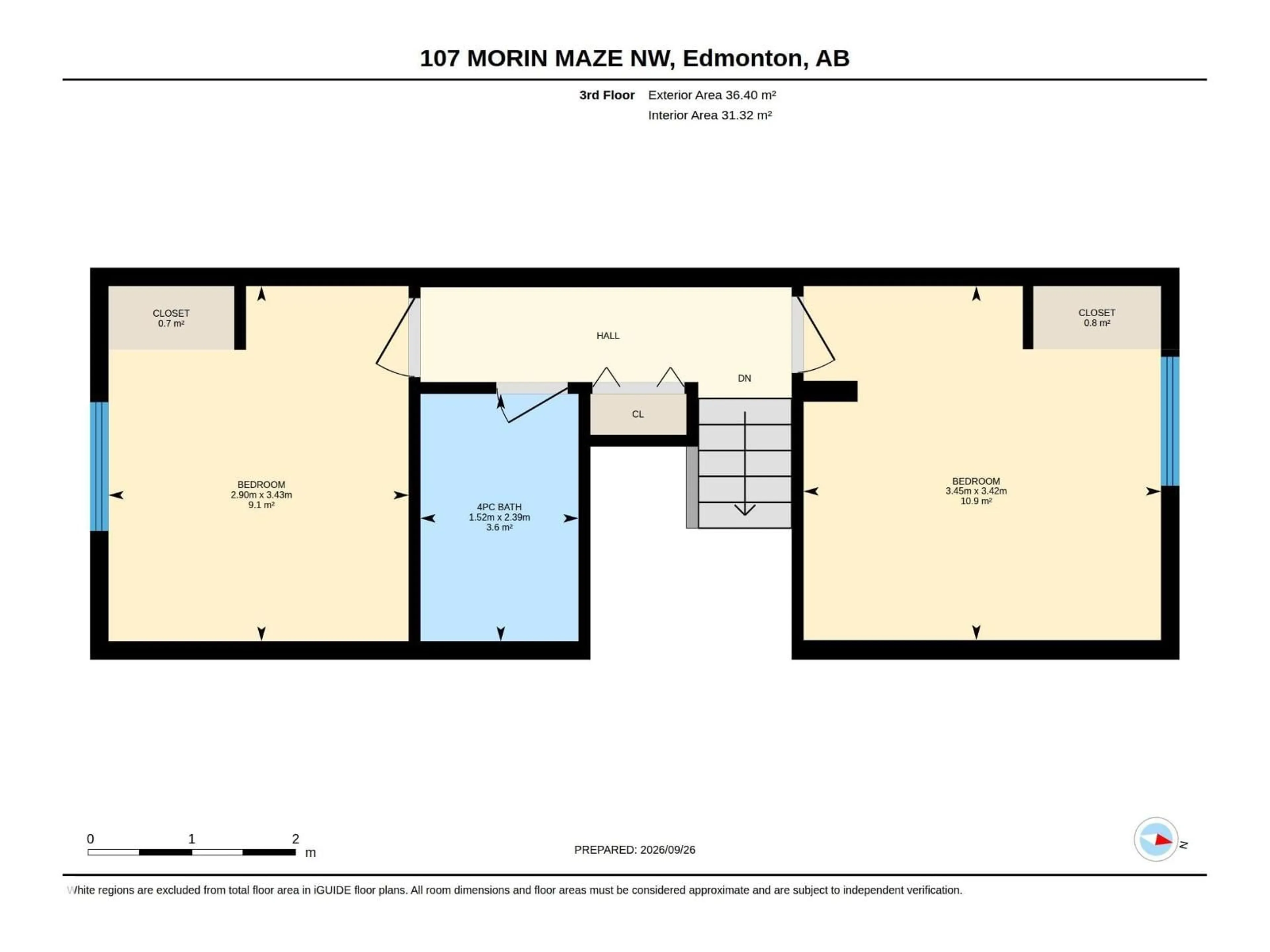 Floor plan for 107 MORIN MAZE MZ, Edmonton Alberta T6K1V1