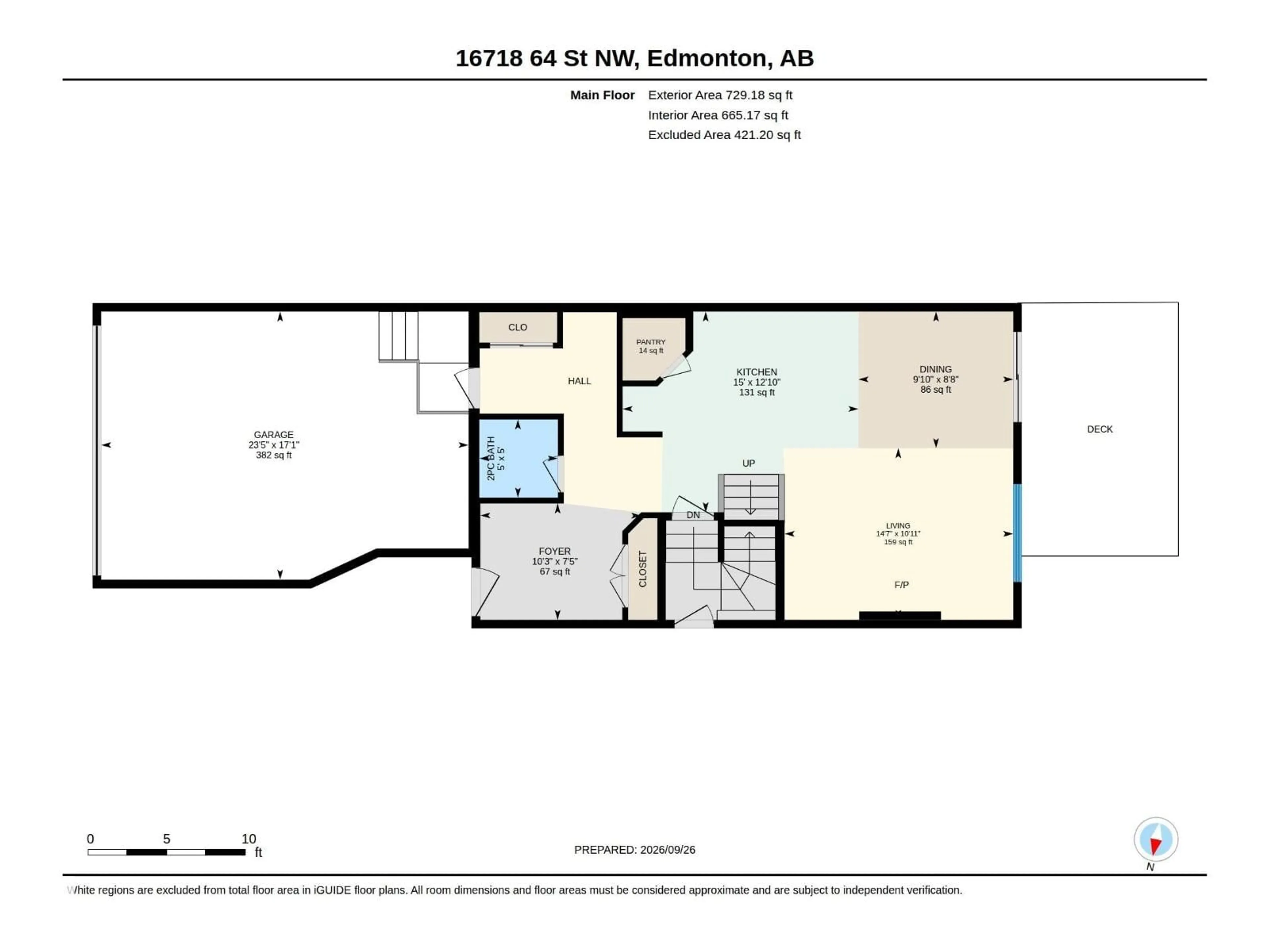 Floor plan for 16718 64 ST, Edmonton Alberta T5Y3P8