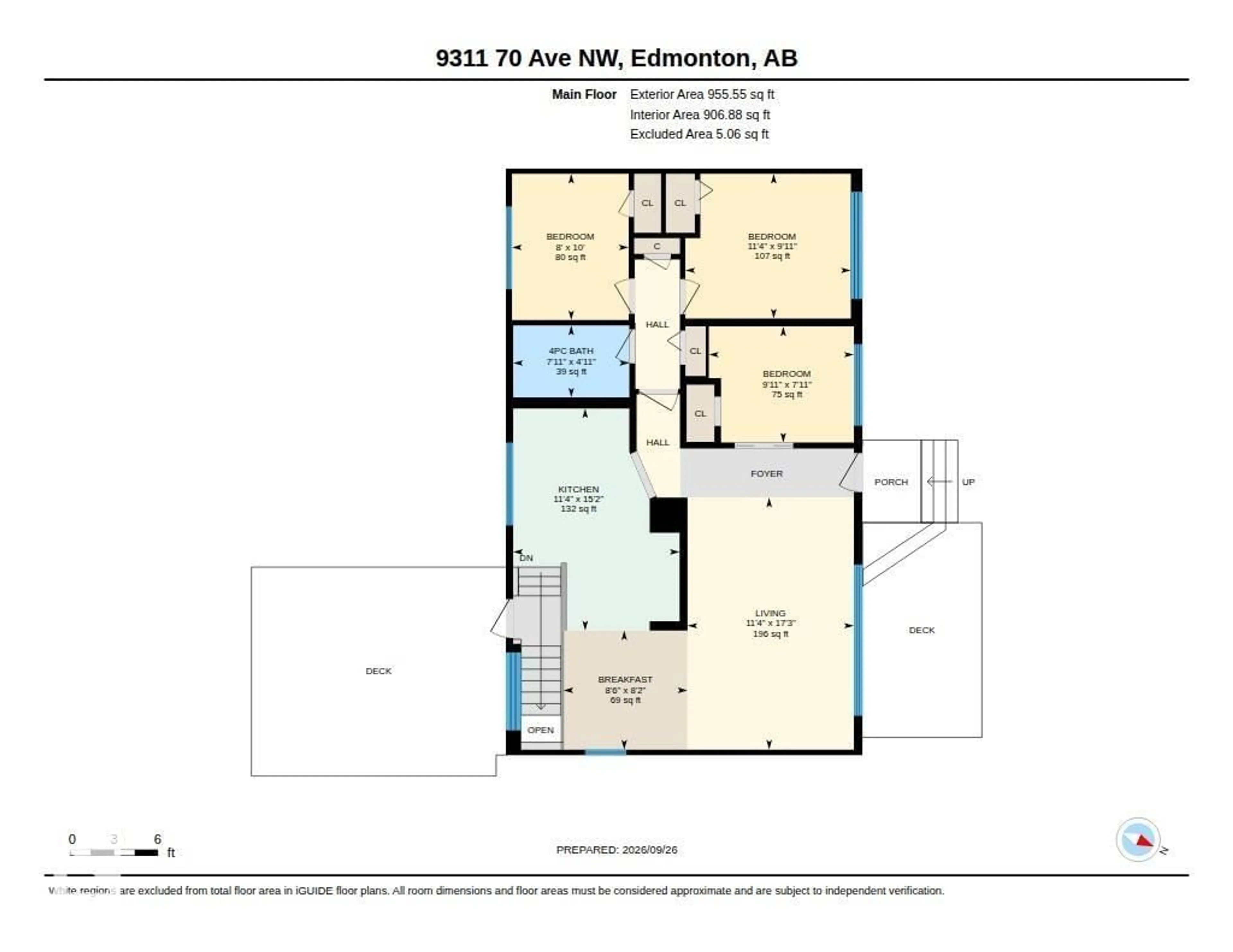 Floor plan for 9311 70 AV NW, Edmonton Alberta T6E0T8