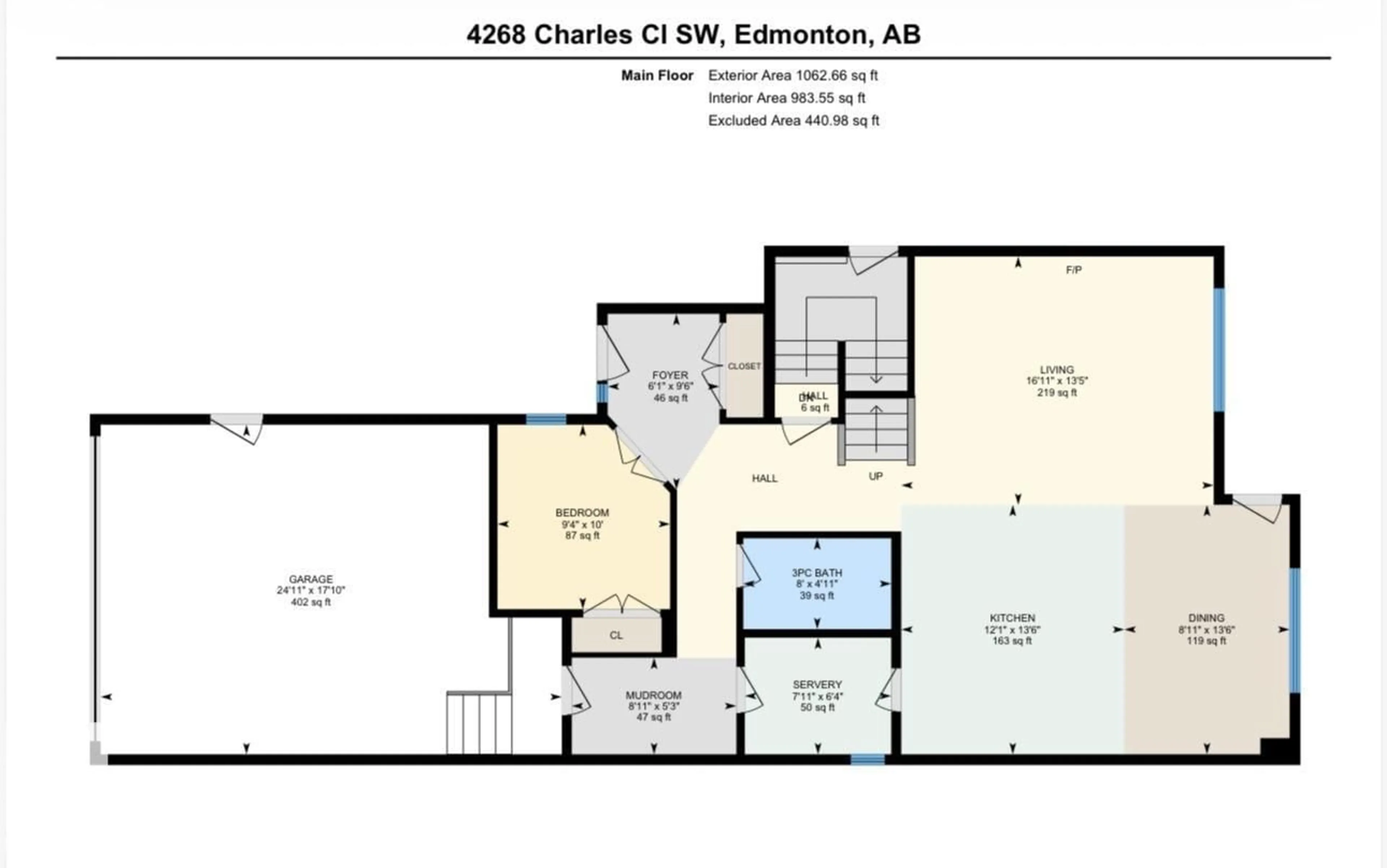 Floor plan for 4268 CHARLES CL, Edmonton Alberta T6W3H2
