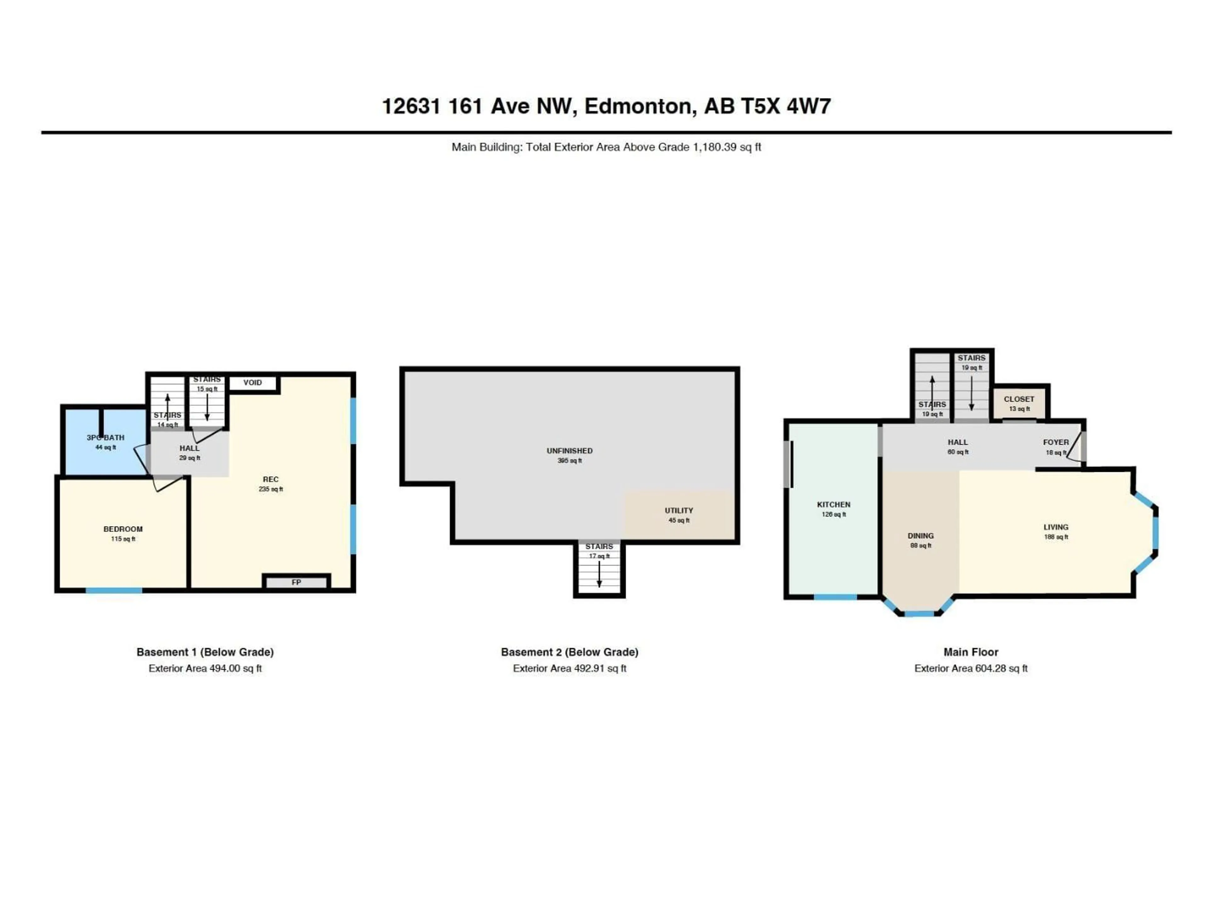 Floor plan for 12631 161 AV, Edmonton Alberta T5X4W7