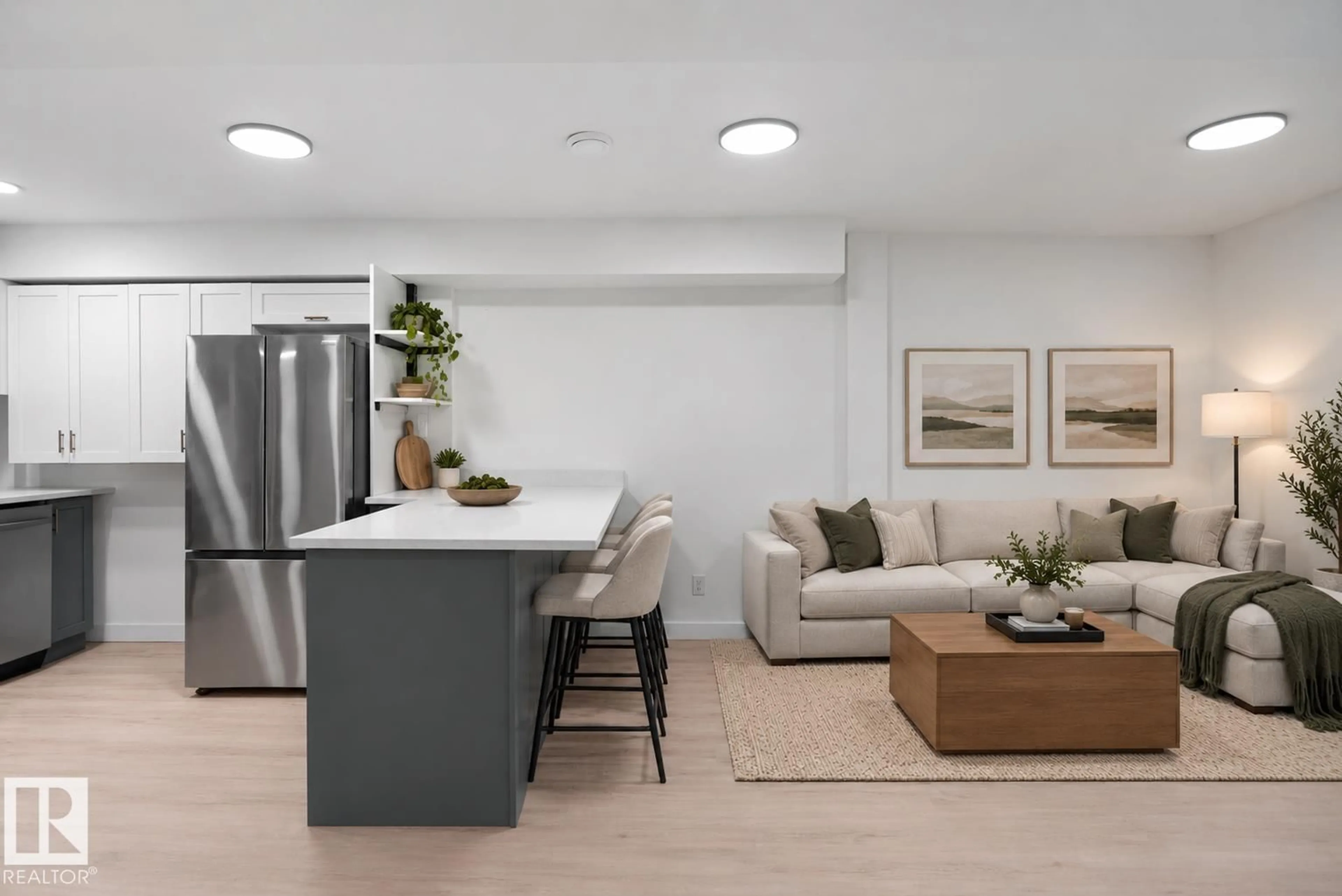 Open concept kitchen, unknown for 7501 95 AV, Edmonton Alberta T6C1X4