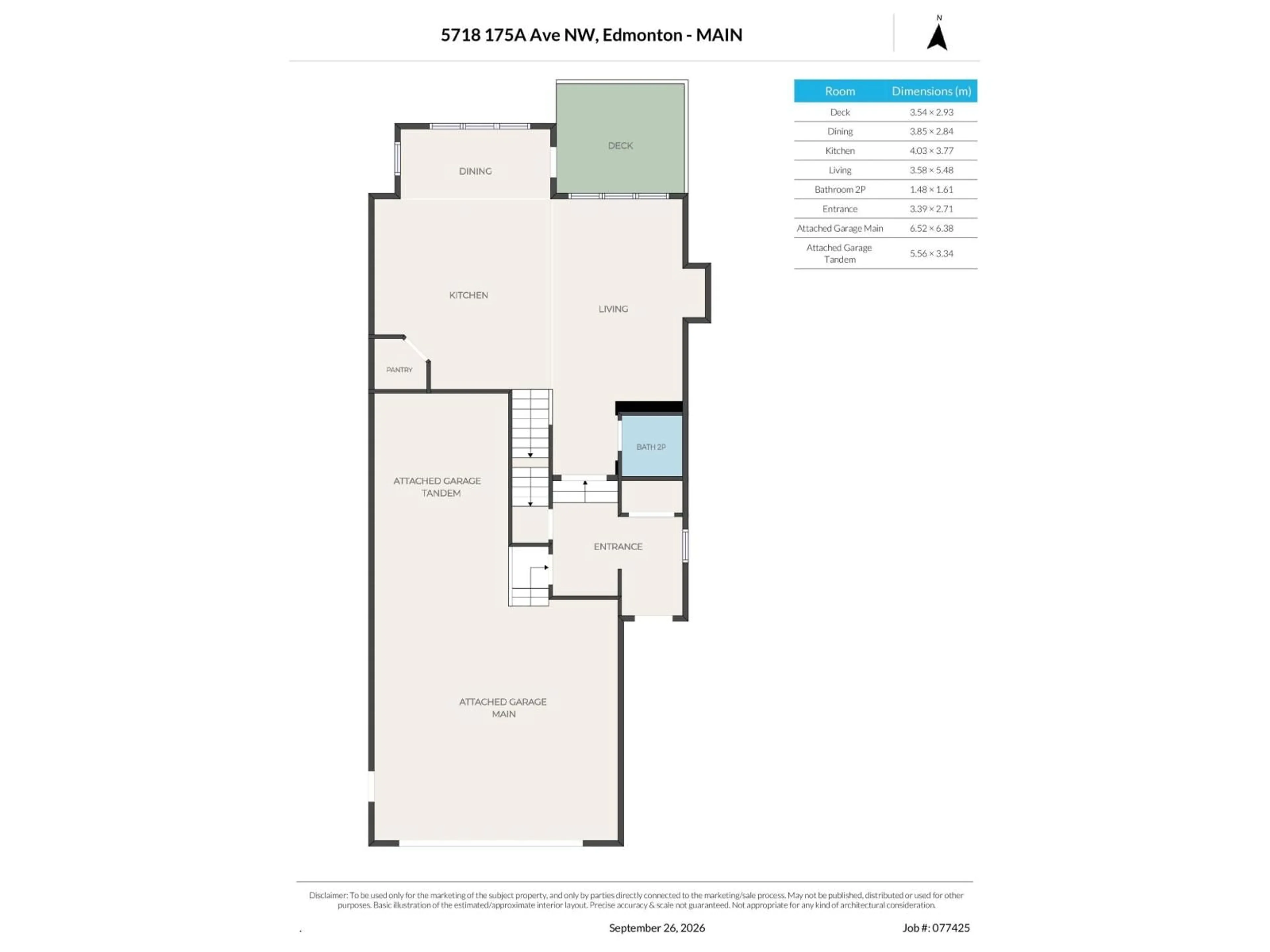 Floor plan for NW - 5718 175A AV, Edmonton Alberta T5Y0T7