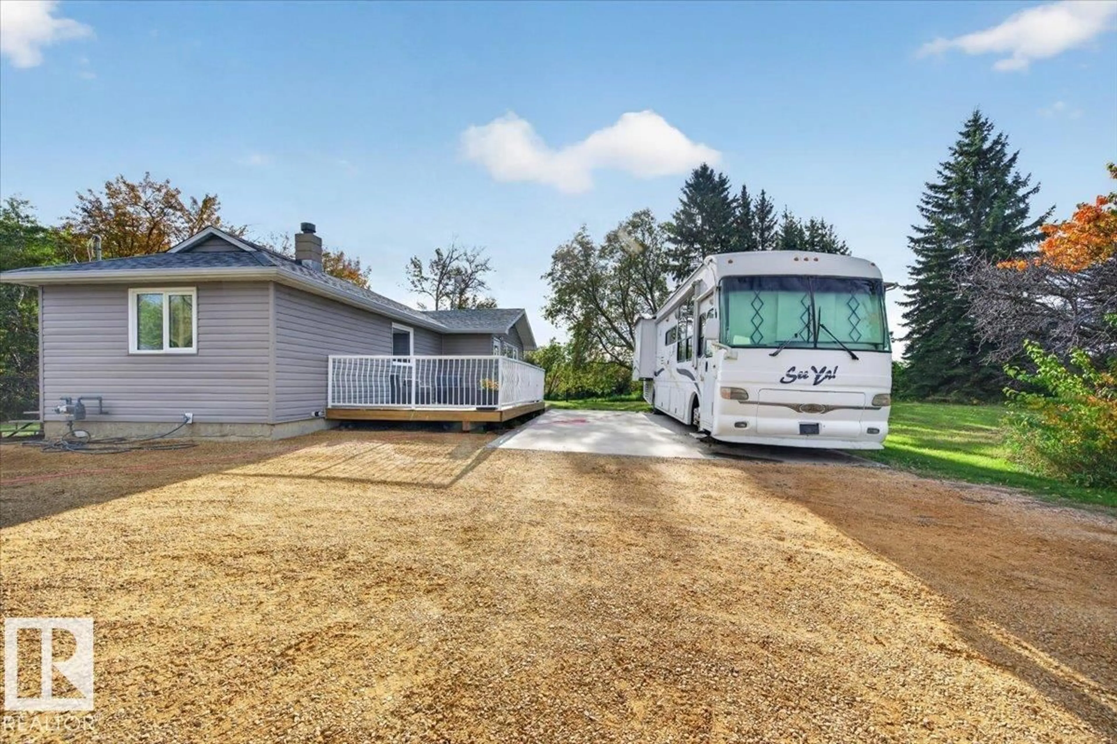 A pic from outside/outdoor area/front of a property/back of a property/a pic from drone, street for 53203 RR 220, Rural Strathcona County Alberta T8E2B5