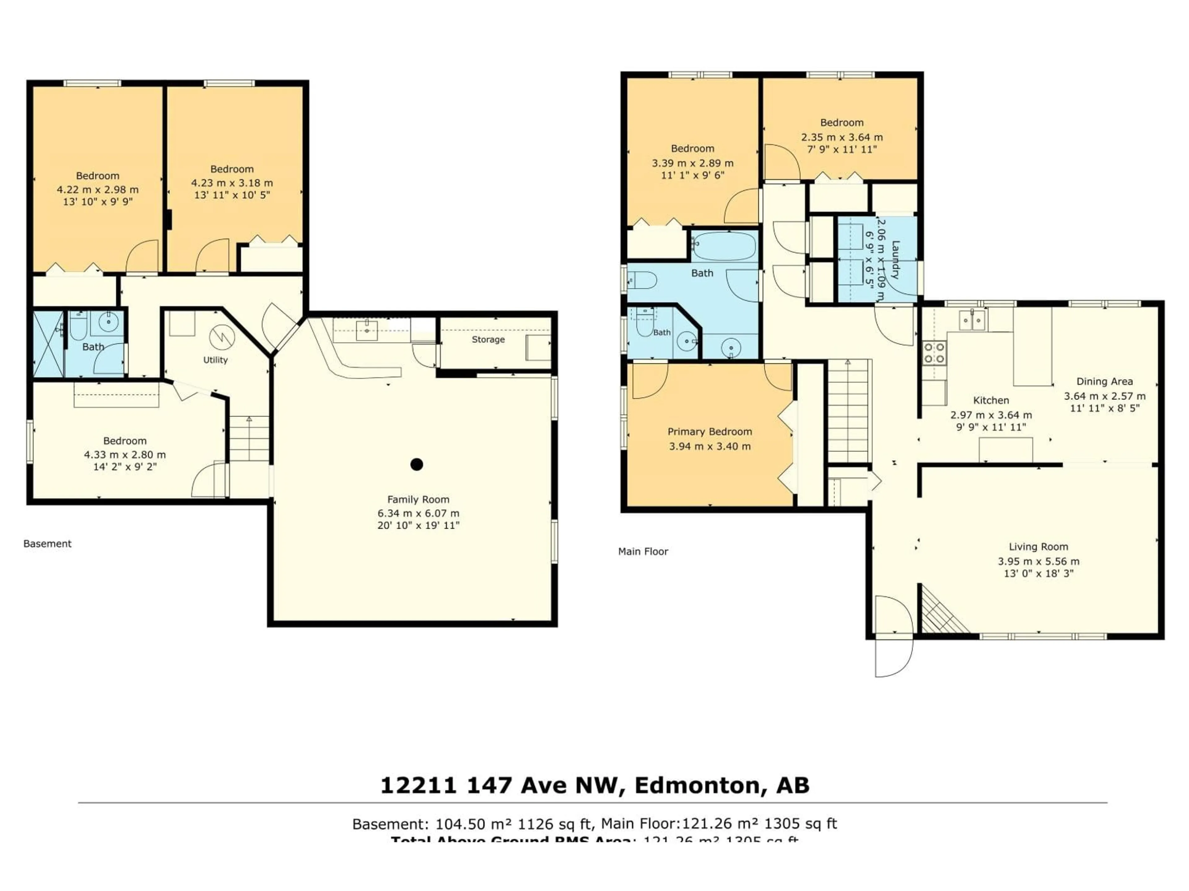 Floor plan for NW - 12211 147 AV, Edmonton Alberta T5X1V4