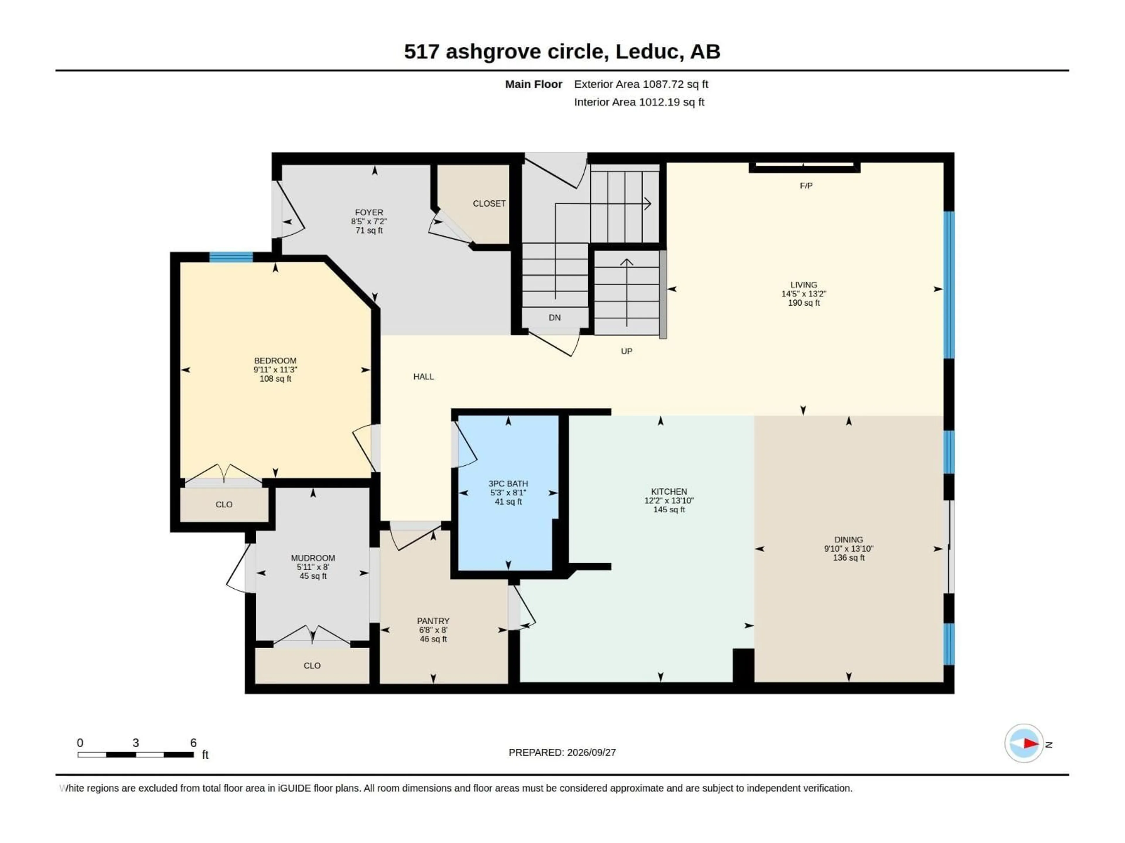 Floor plan for 517 ASHGROVE CI, Leduc Alberta T9E0K8