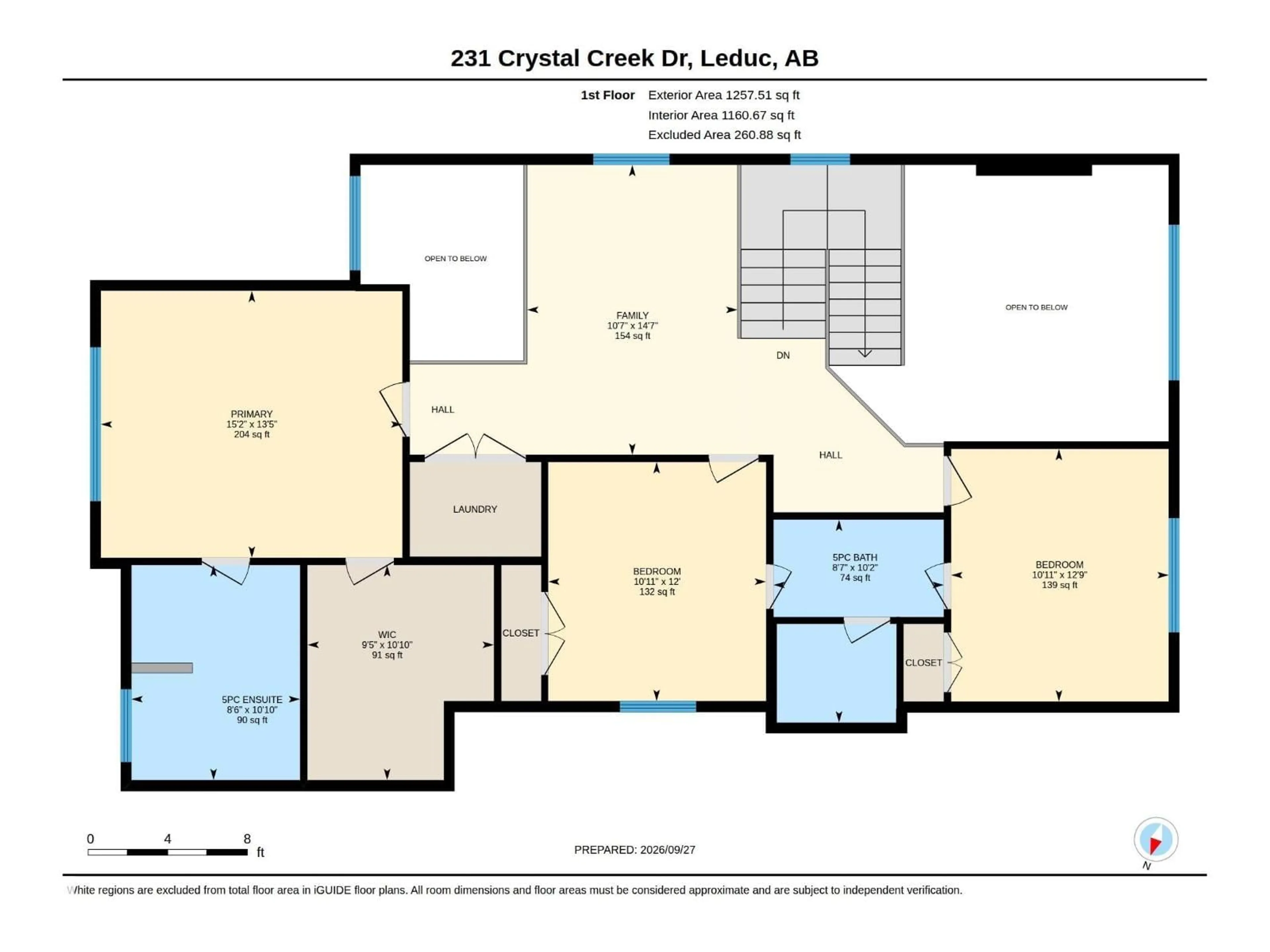 Floor plan for 231 CRYSTAL CREEK DR, Leduc Alberta T9E0X6
