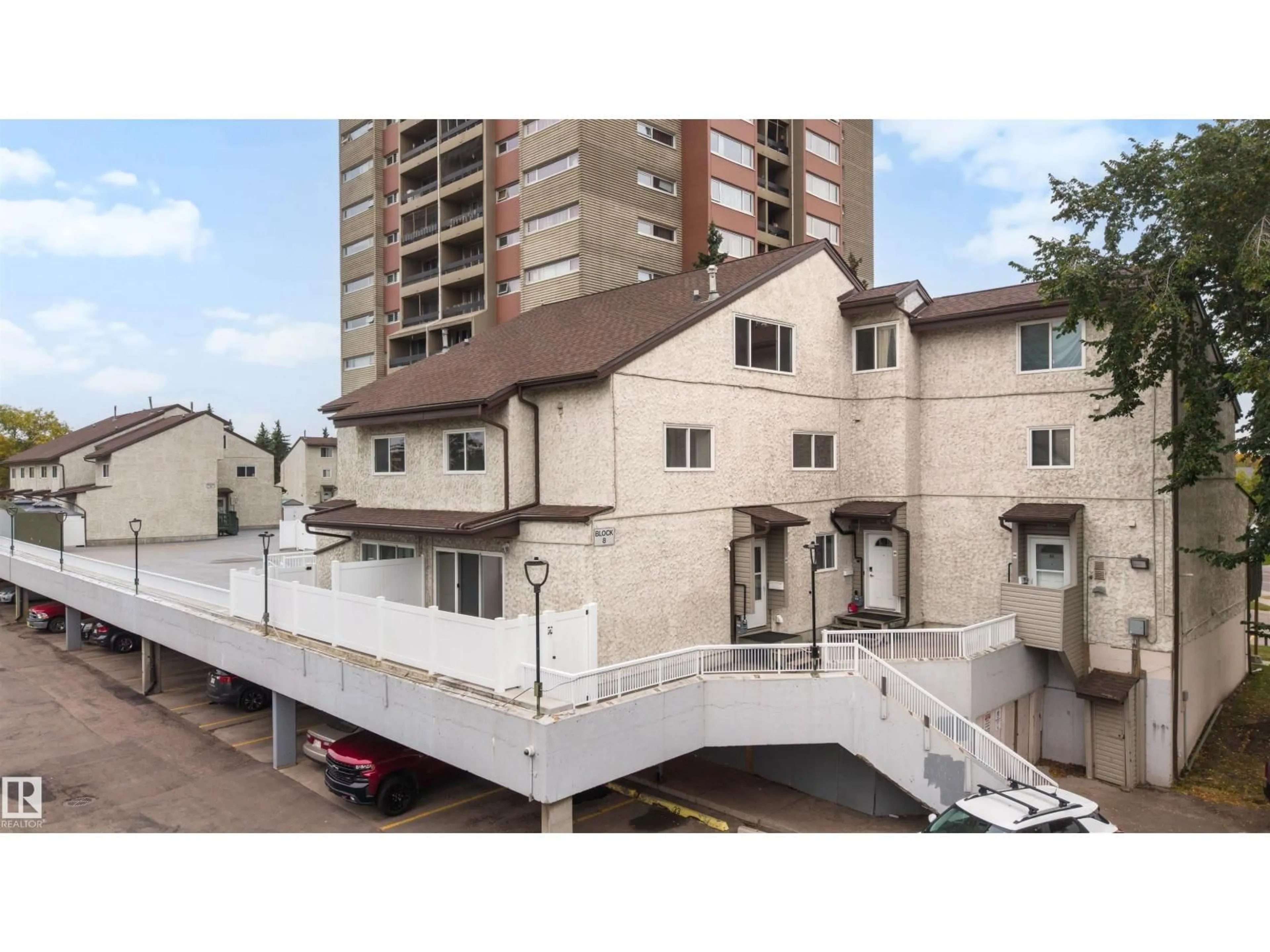 A pic from outside/outdoor area/front of a property/back of a property/a pic from drone, city buildings view from balcony for NW - 8C MEADOWLARK VG, Edmonton Alberta T5R5X3