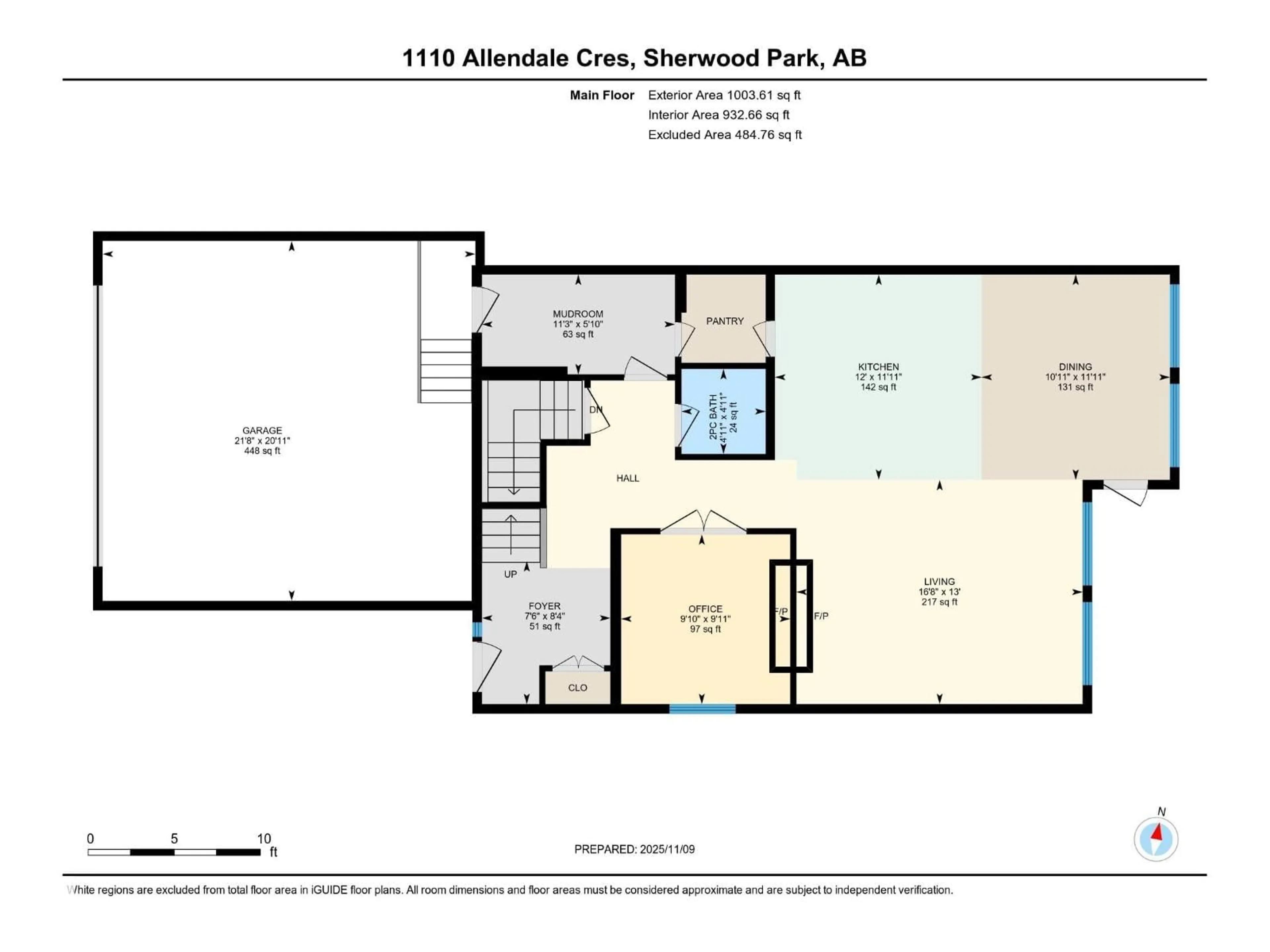Floor plan for 1110 ALLENDALE CR, Sherwood Park Alberta T8H0X6
