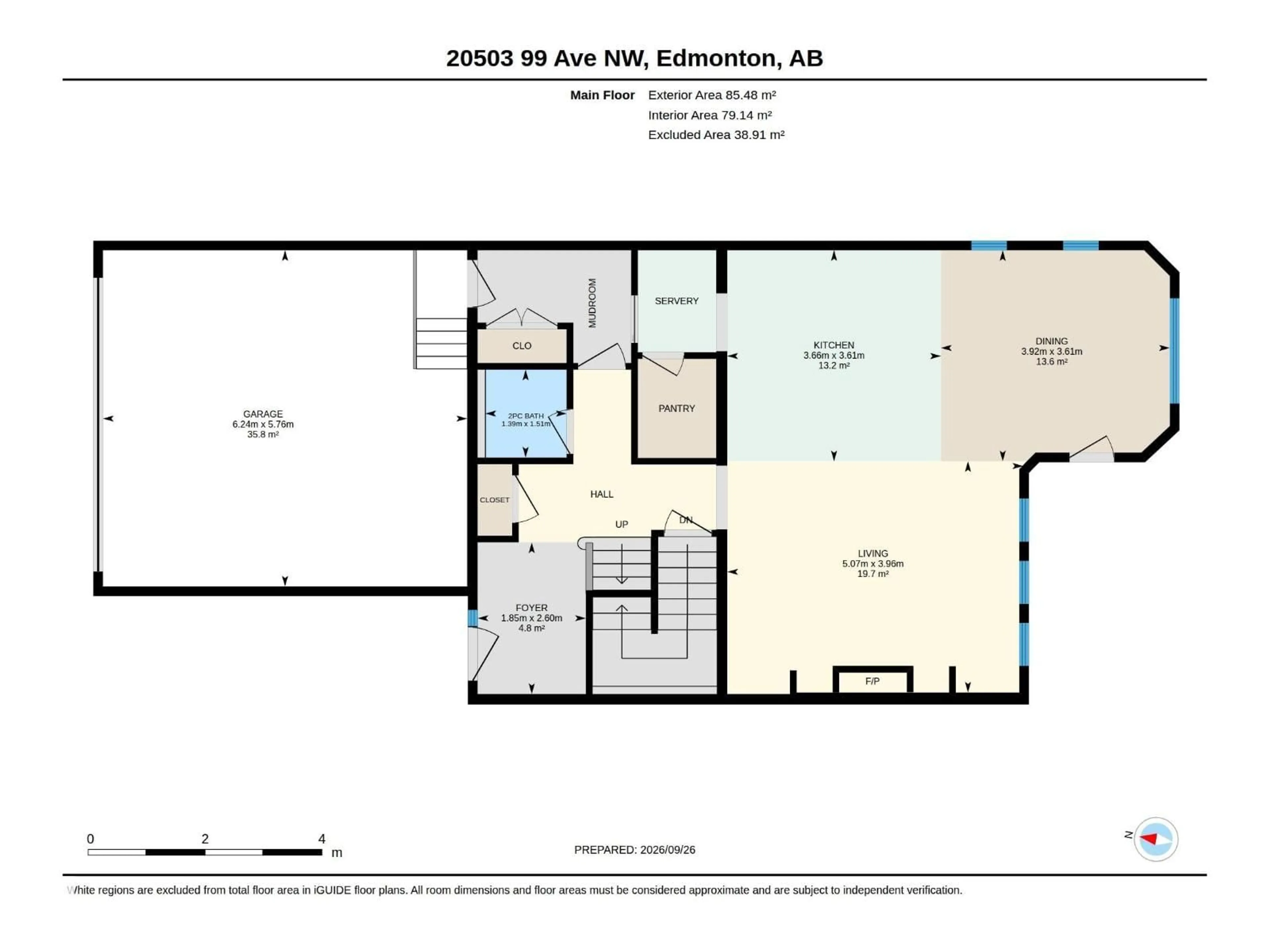 Floor plan for 20503 99 AV, Edmonton Alberta T5T7L5
