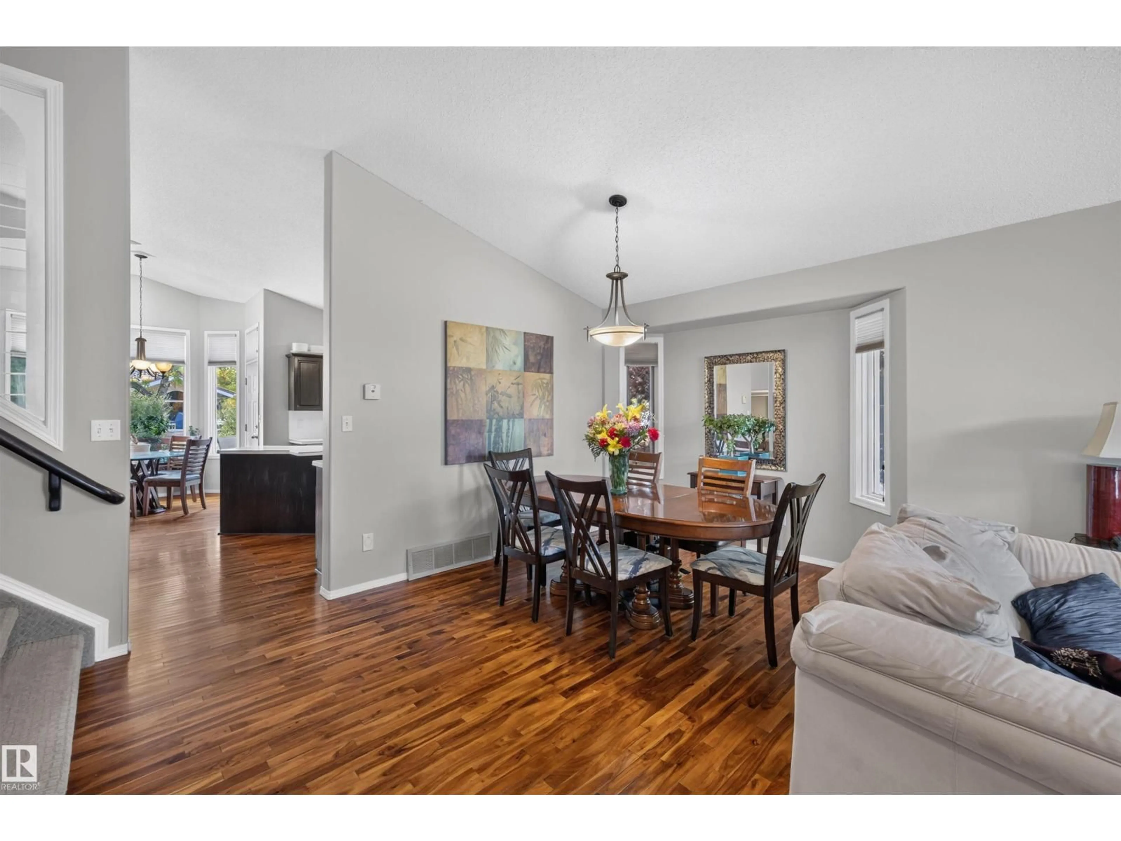 Dining room, wood/laminate floor for 65 NOTTINGHAM BV, Sherwood Park Alberta T8A5P1