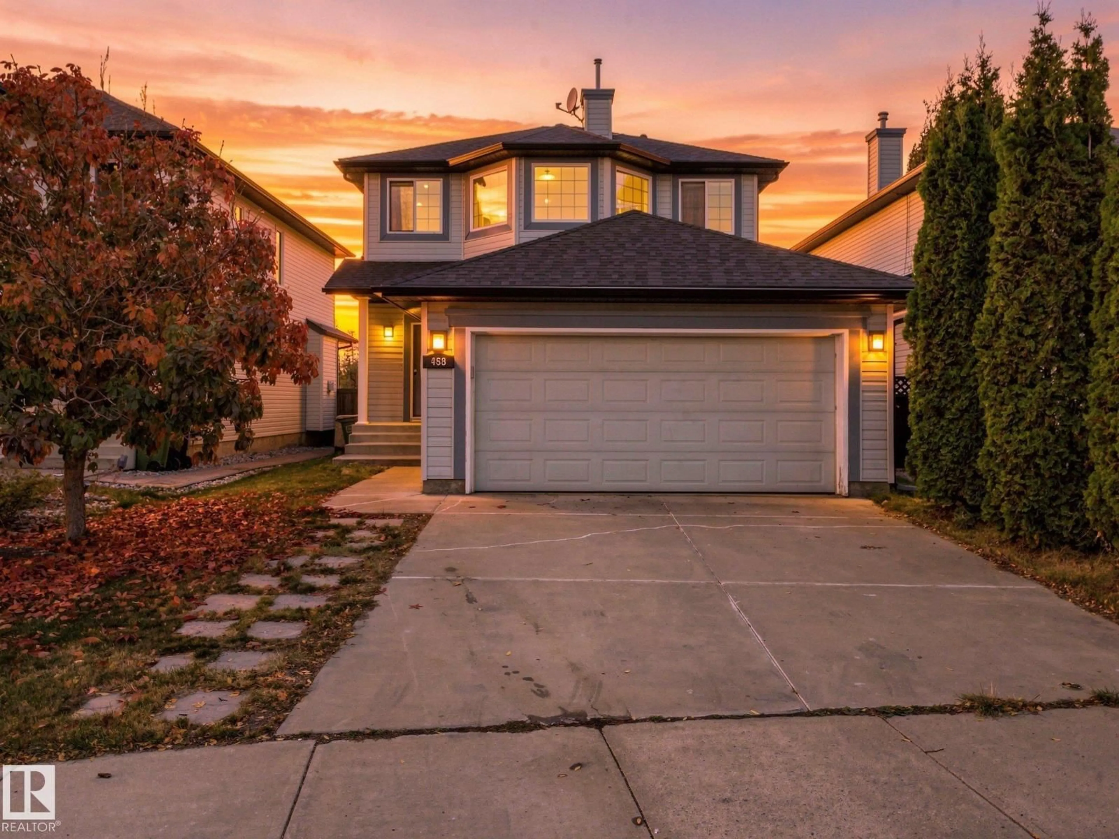 Home with vinyl exterior material, street for 458 MACEWAN RD, Edmonton Alberta T6W1V4