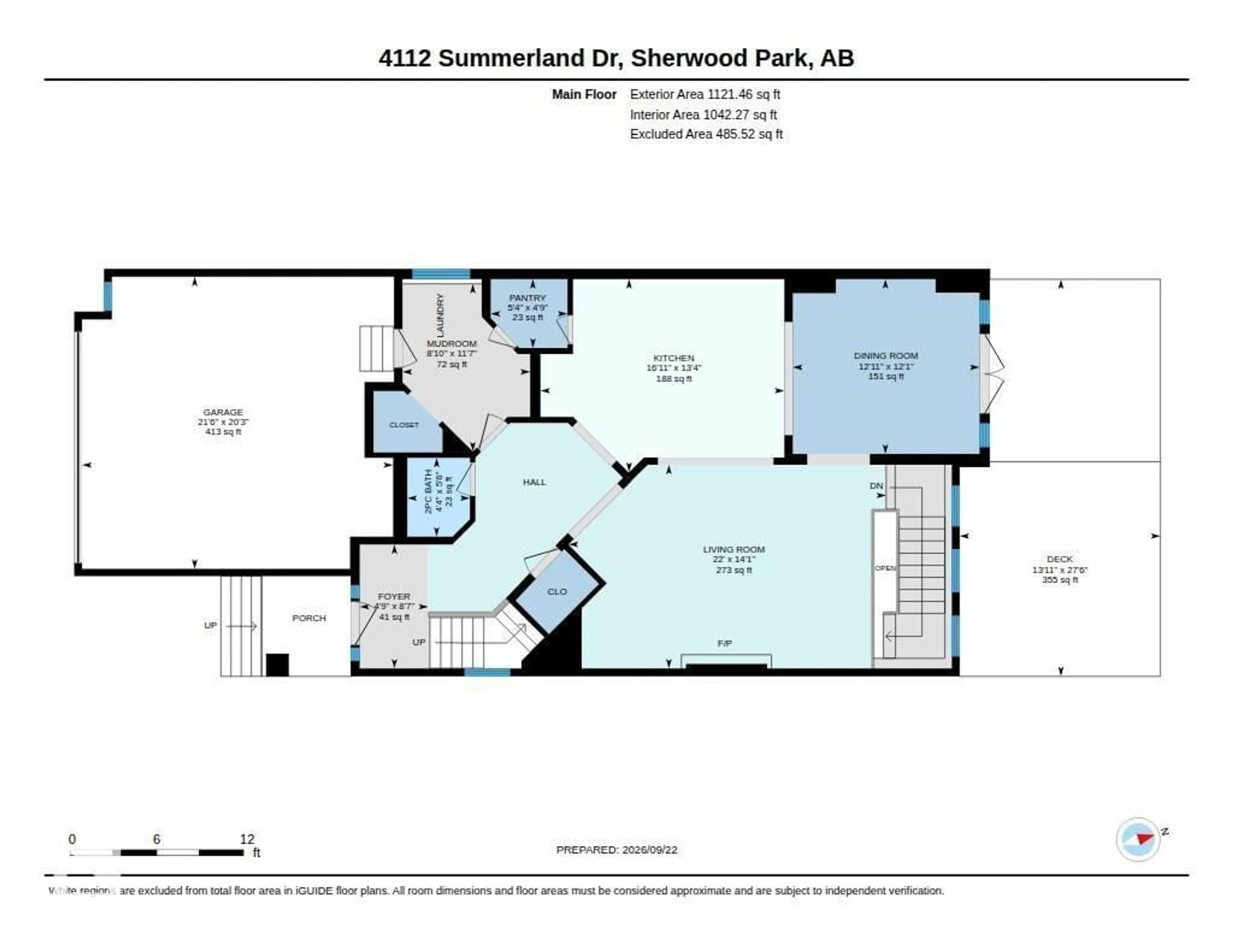Floor plan for 4112 SUMMERLAND DR, Sherwood Park Alberta T8H0K3