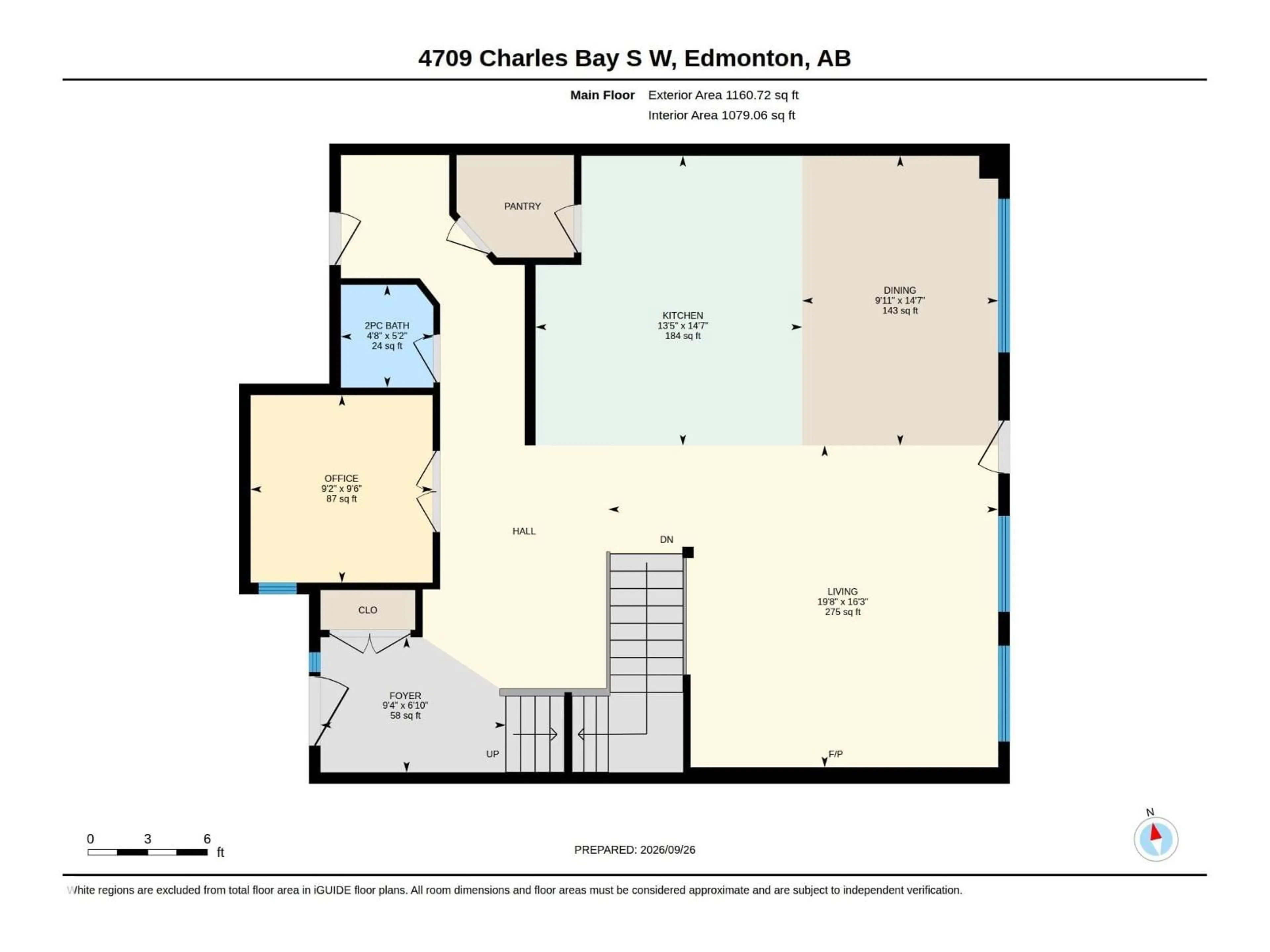 Floor plan for 4709 CHARLES BAY SW, Edmonton Alberta T6W3H1