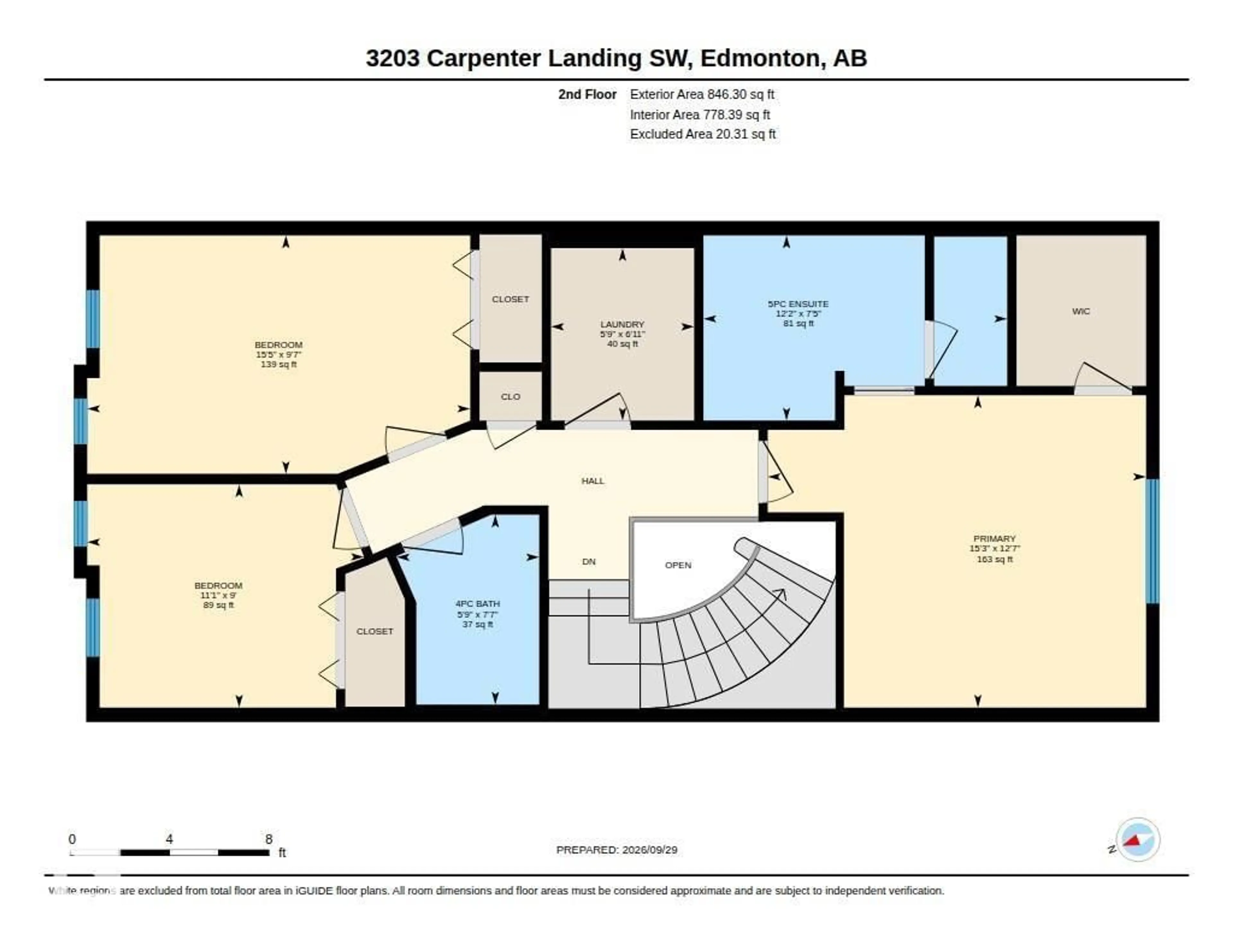 Floor plan for 3203 CARPENTER LANDING SW, Edmonton Alberta T6W2Y7