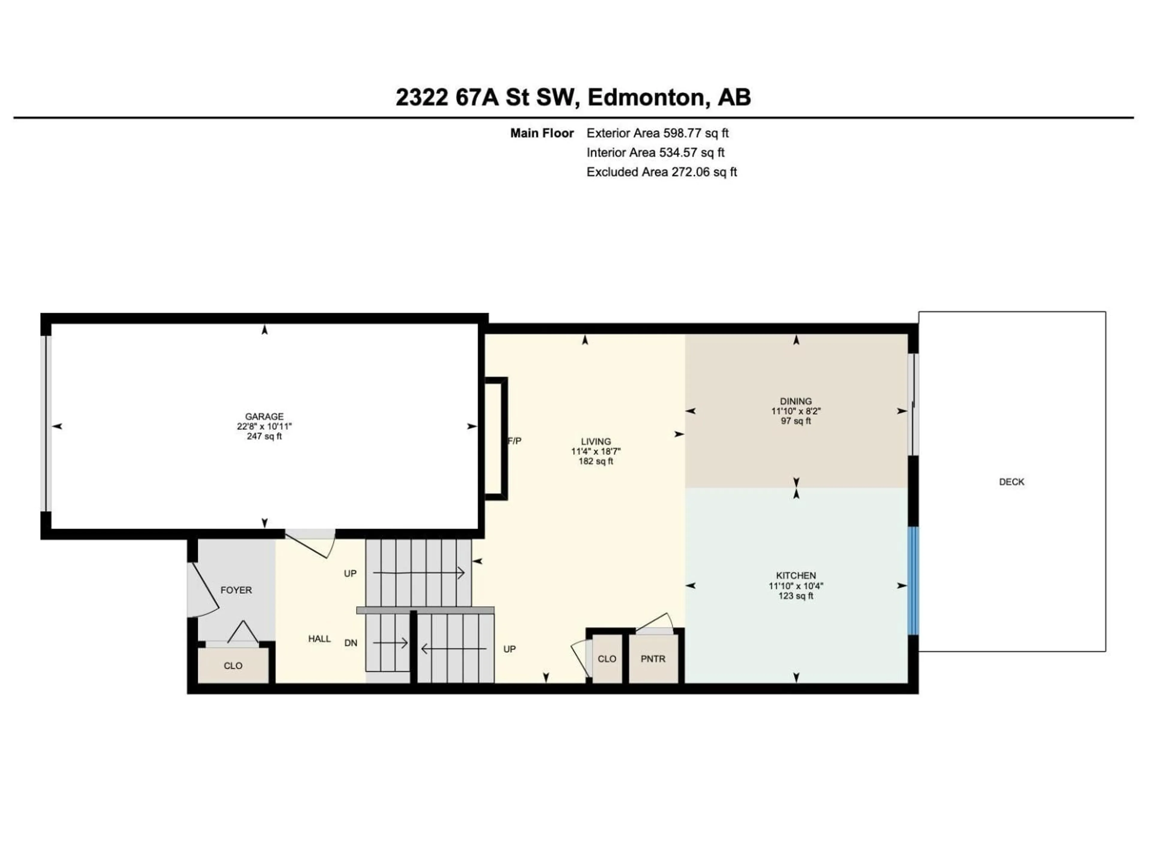Floor plan for SW - 2322 67A ST, Edmonton Alberta T6X2A9