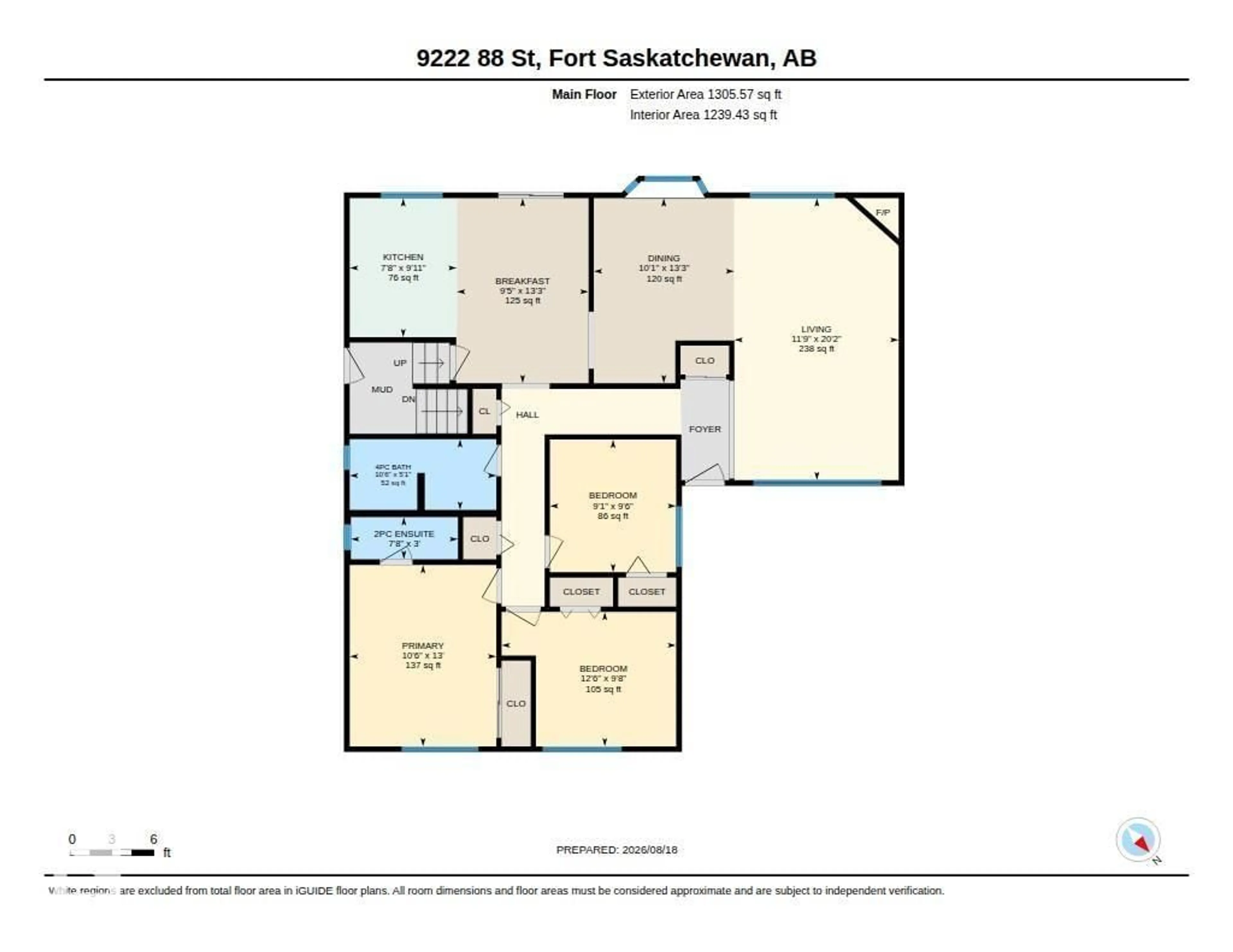 Floor plan for 9222 88 ST, Fort Saskatchewan Alberta T8L1H3