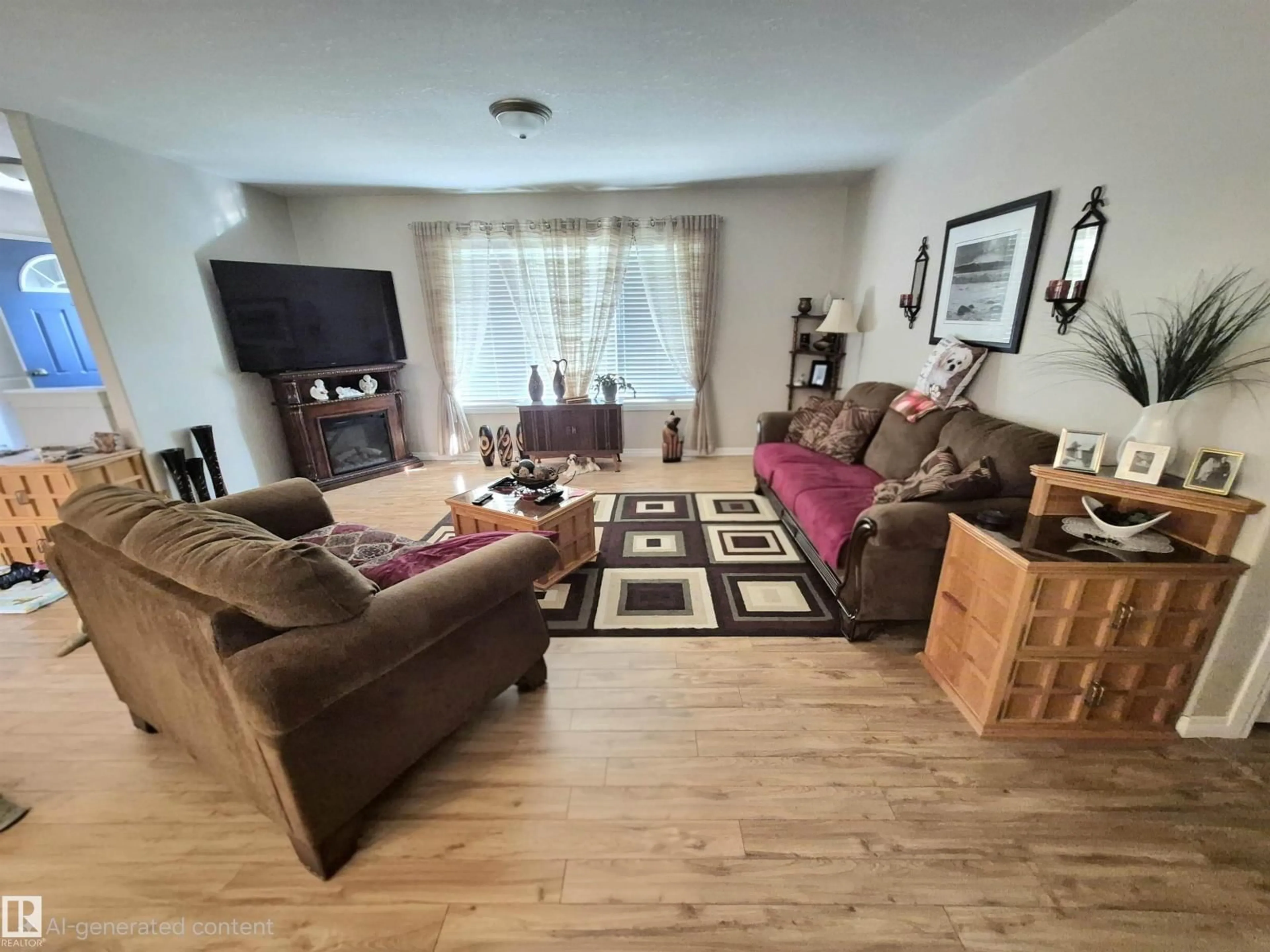 Living room with furniture, wood/laminate floor for 4921 51 AV, Wildwood Alberta T0E2M0