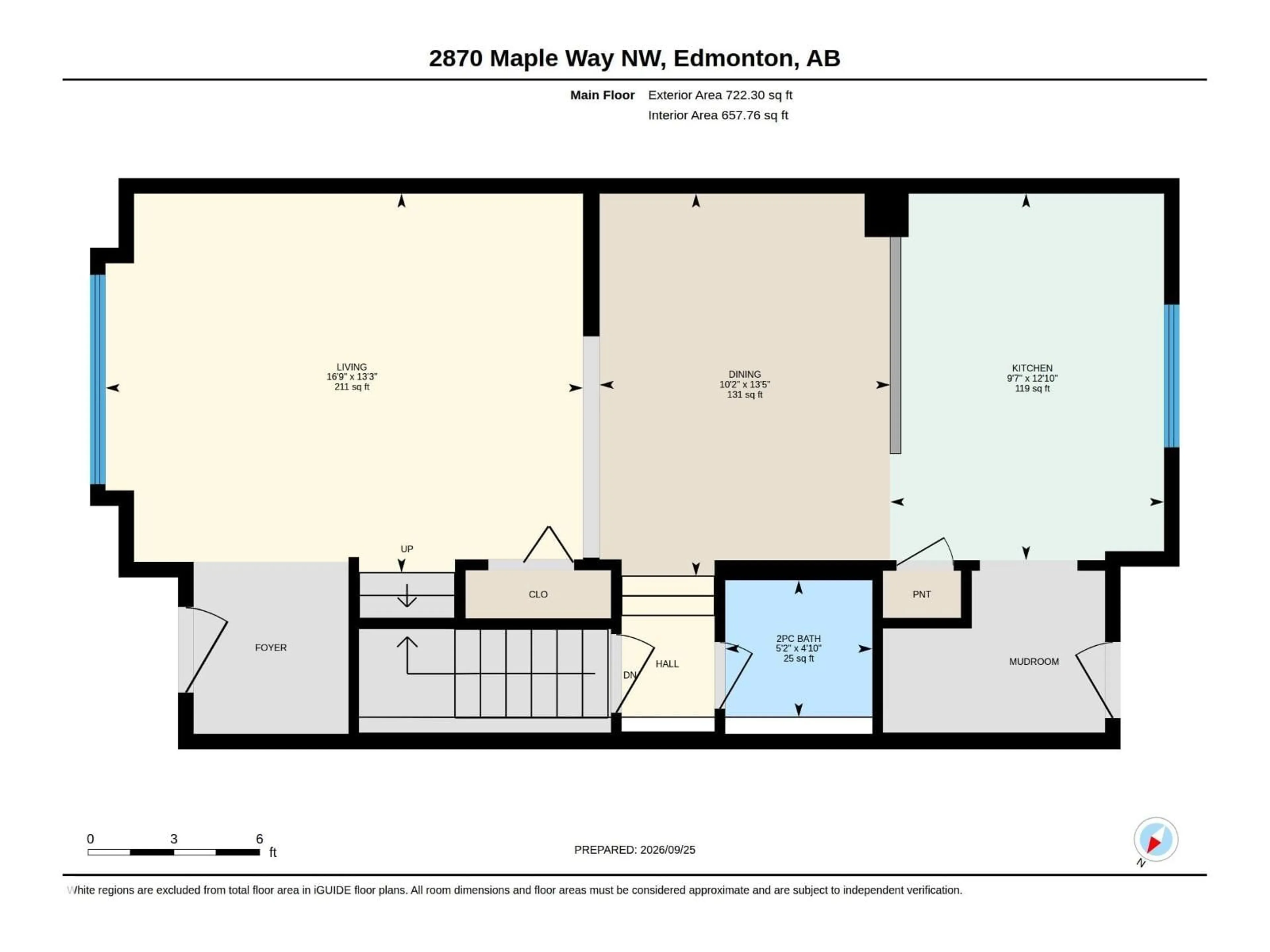 Floor plan for 2870 MAPLE WY, Edmonton Alberta T6T0W8