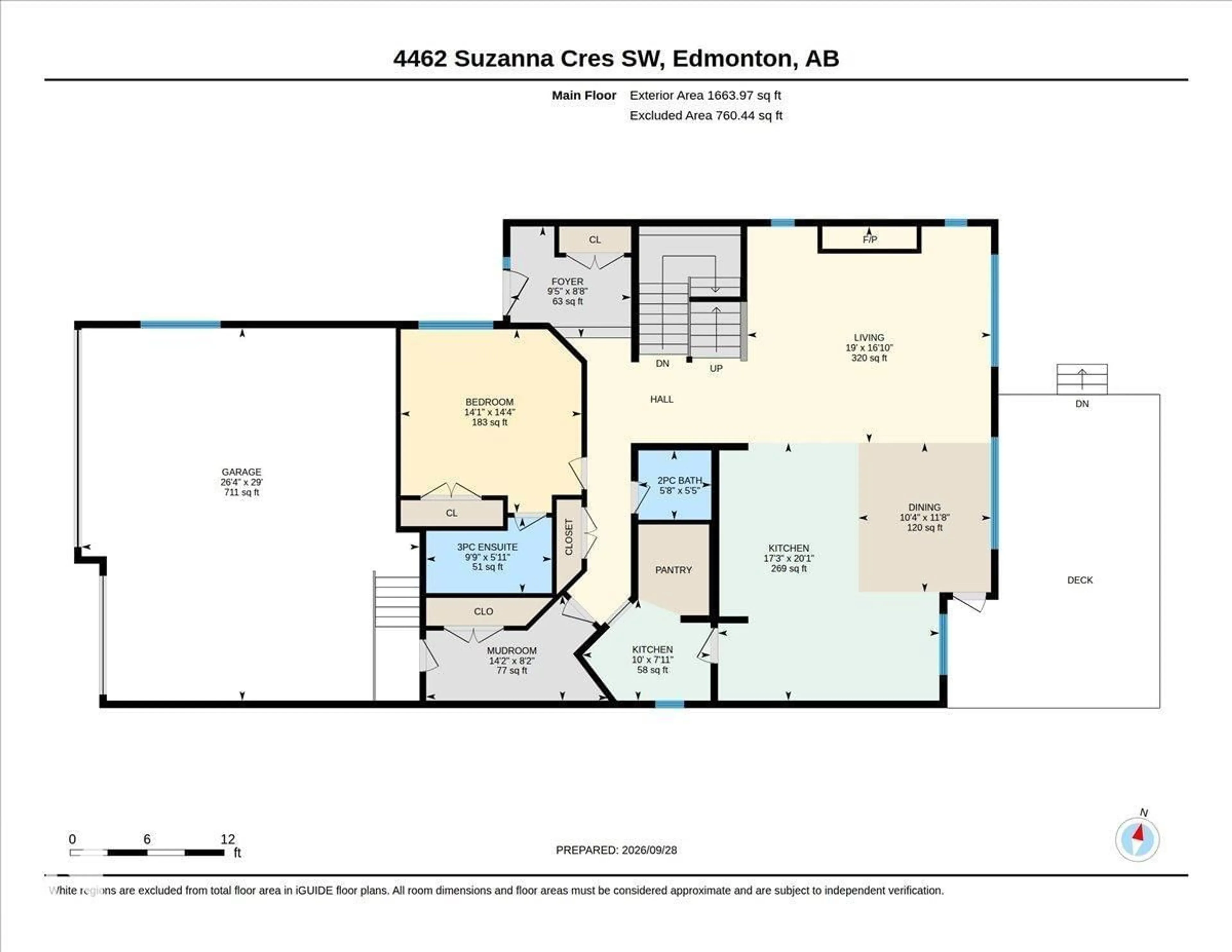 Floor plan for 4462 SUZANNA CR, Edmonton Alberta T6X0Y5