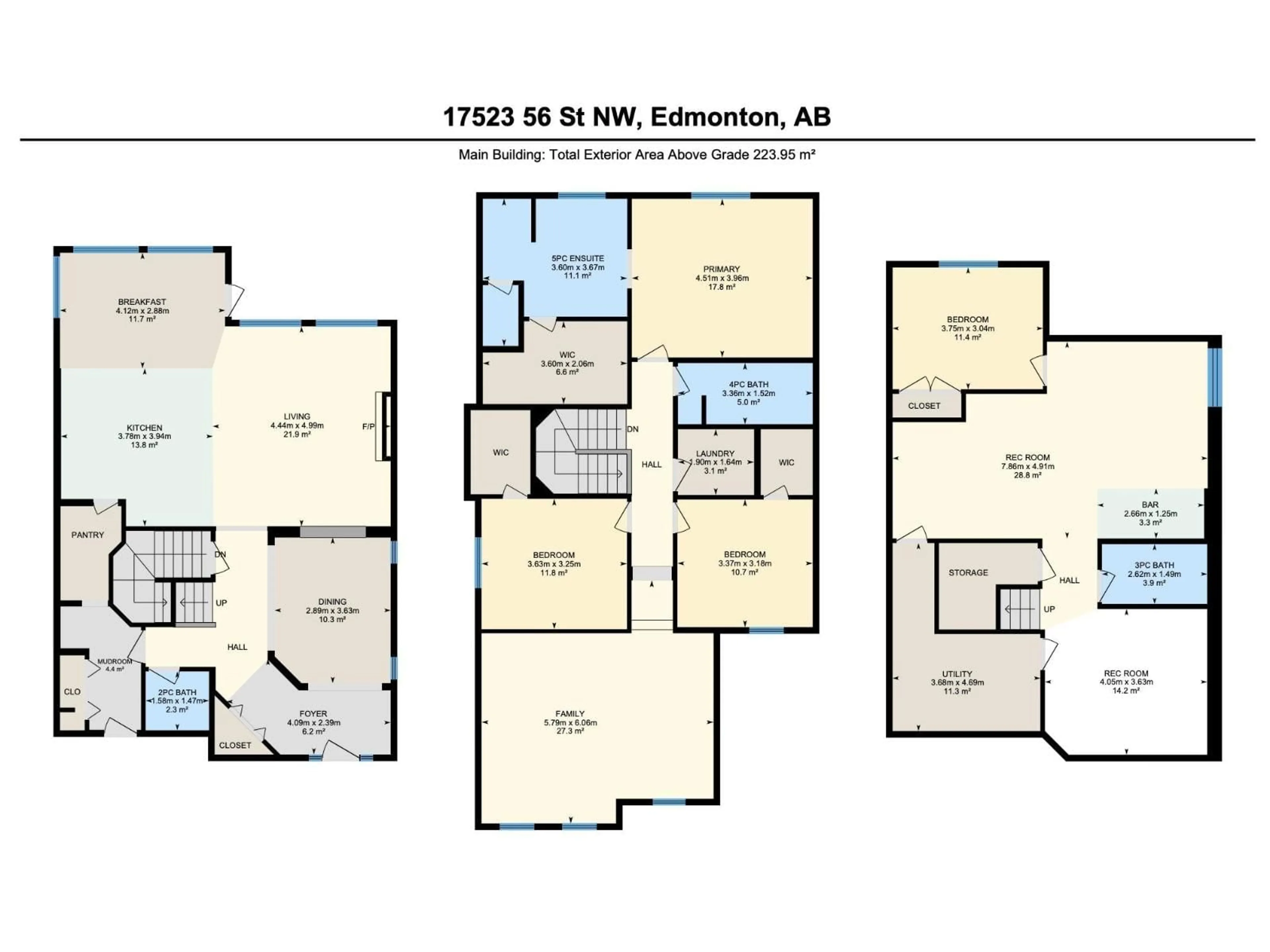 Floor plan for NW - 17523 56 ST, Edmonton Alberta T5Y0T6
