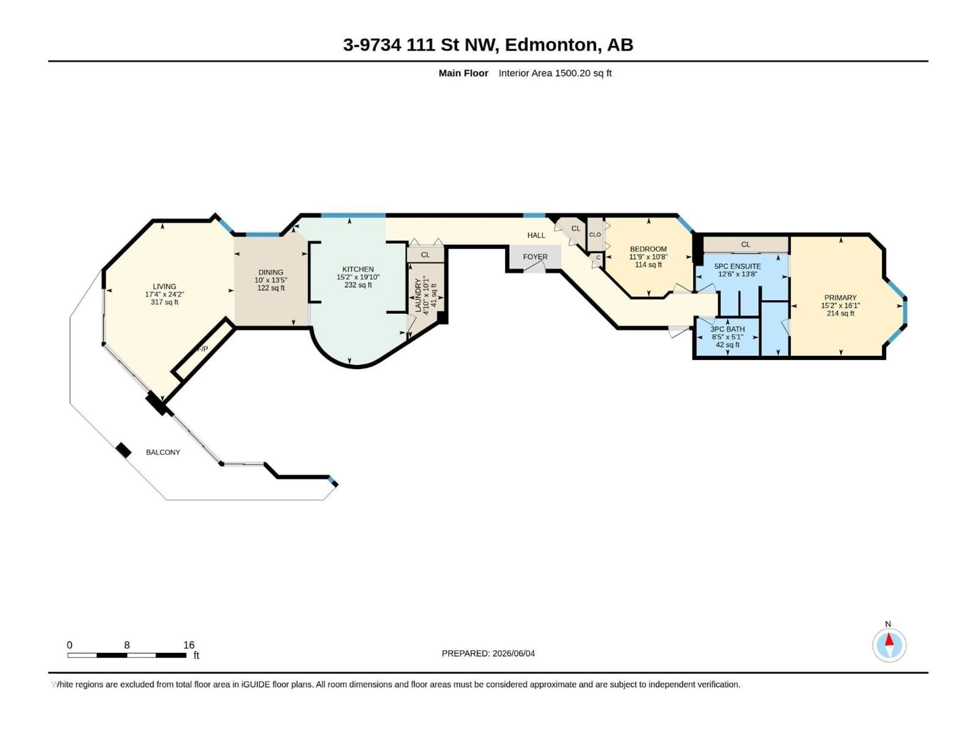 Floor plan for #3 - 9734 111 ST, Edmonton Alberta T5K1J8