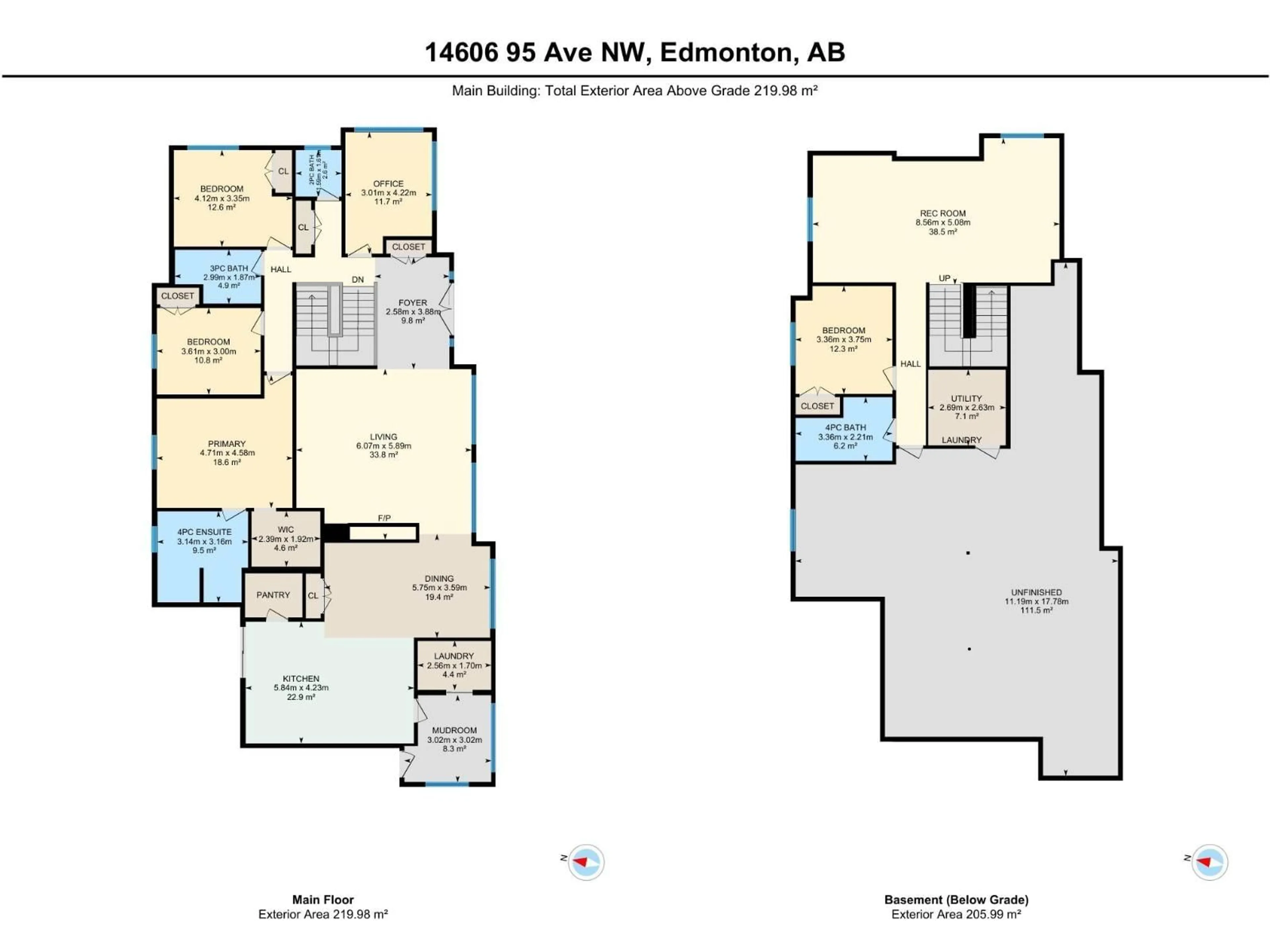 Floor plan for 14606 95 AV, Edmonton Alberta T5N0B3