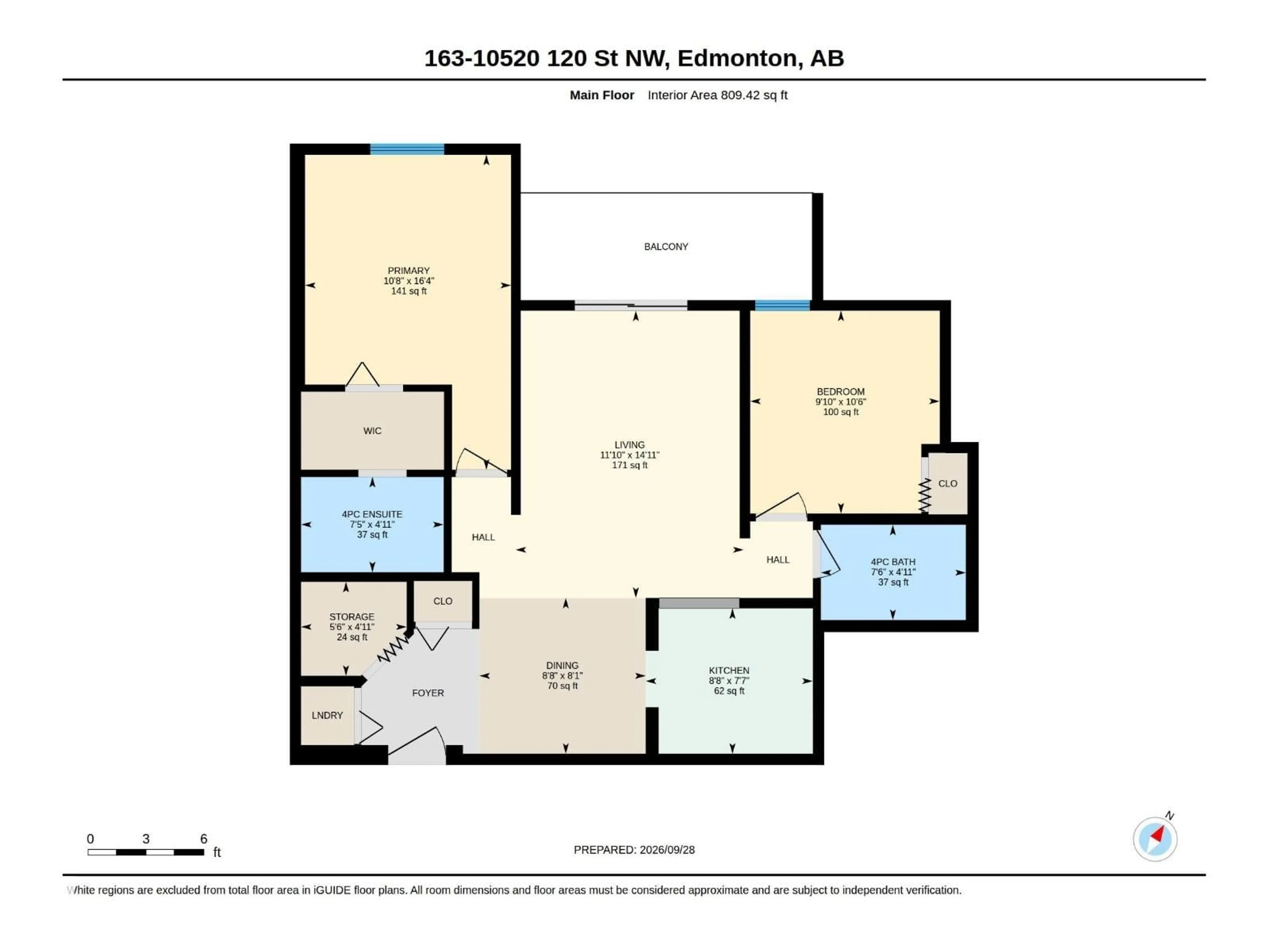 Floor plan for 163 10520 120 ST NW, Edmonton Alberta T5H4L9