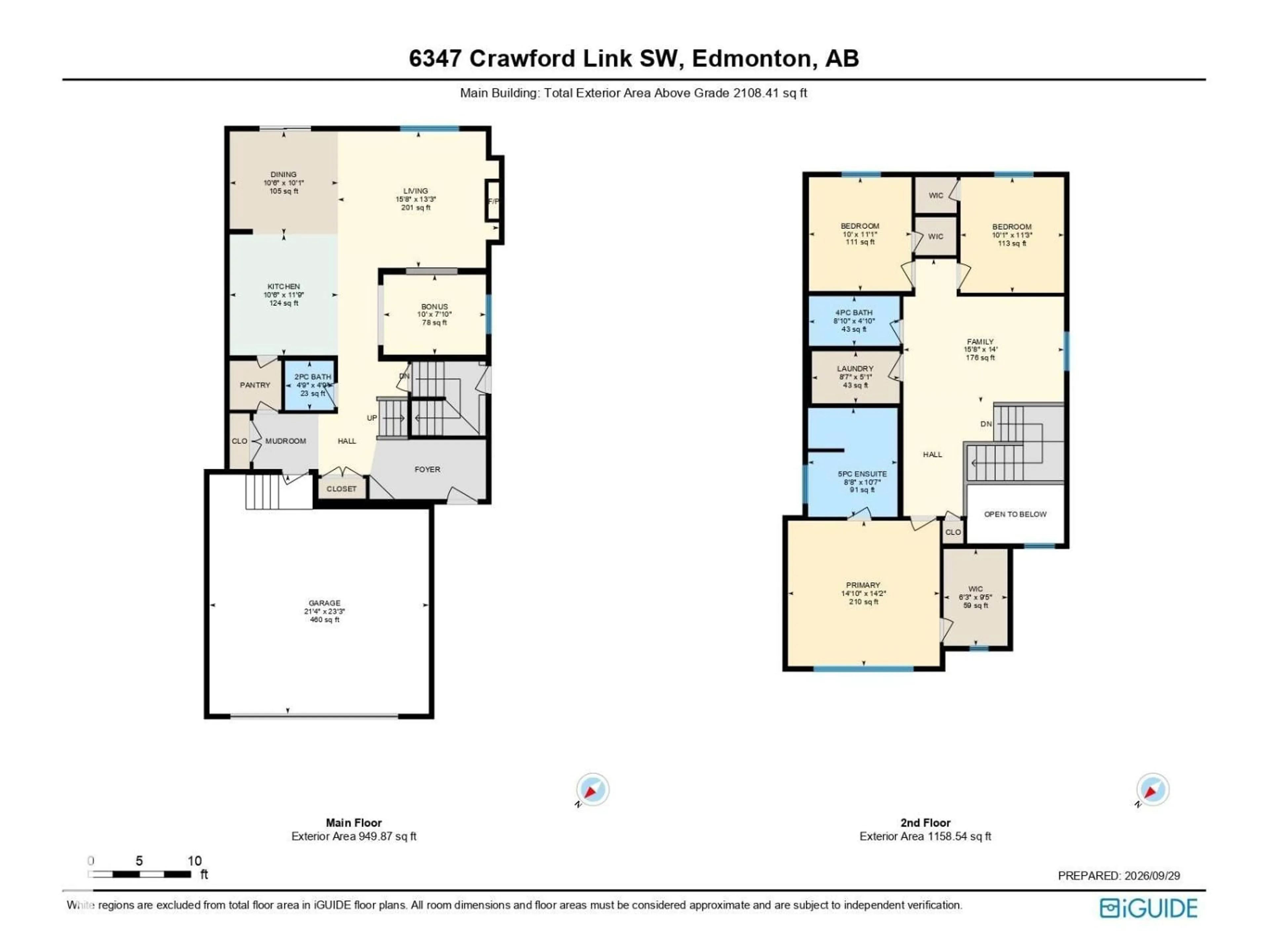 Floor plan for SW SW - 6347 CRAWFORD LI, Edmonton Alberta T6W3Y6