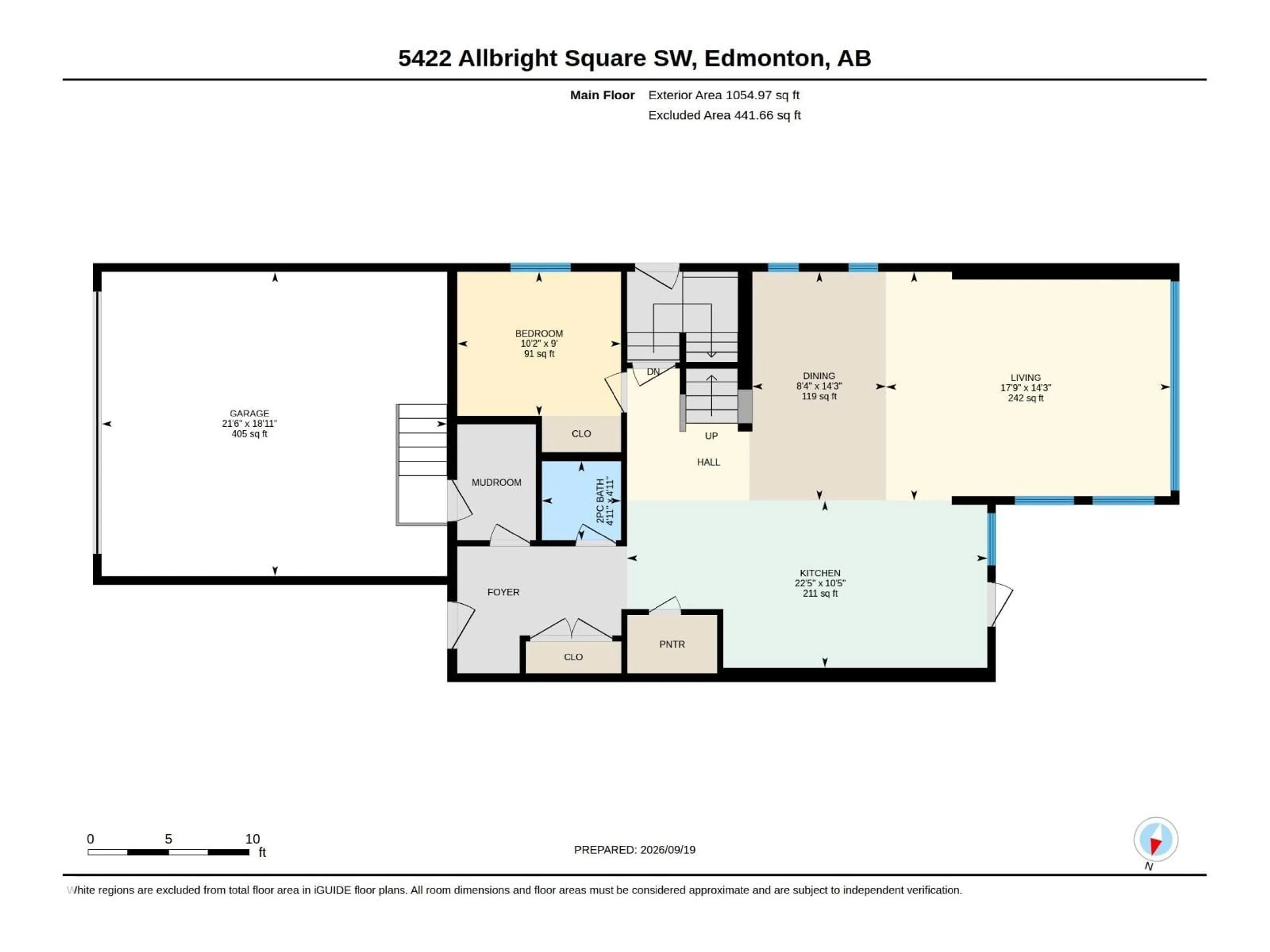 Floor plan for 5422 ALLBRIGHT SQ, Edmonton Alberta T6W3H6
