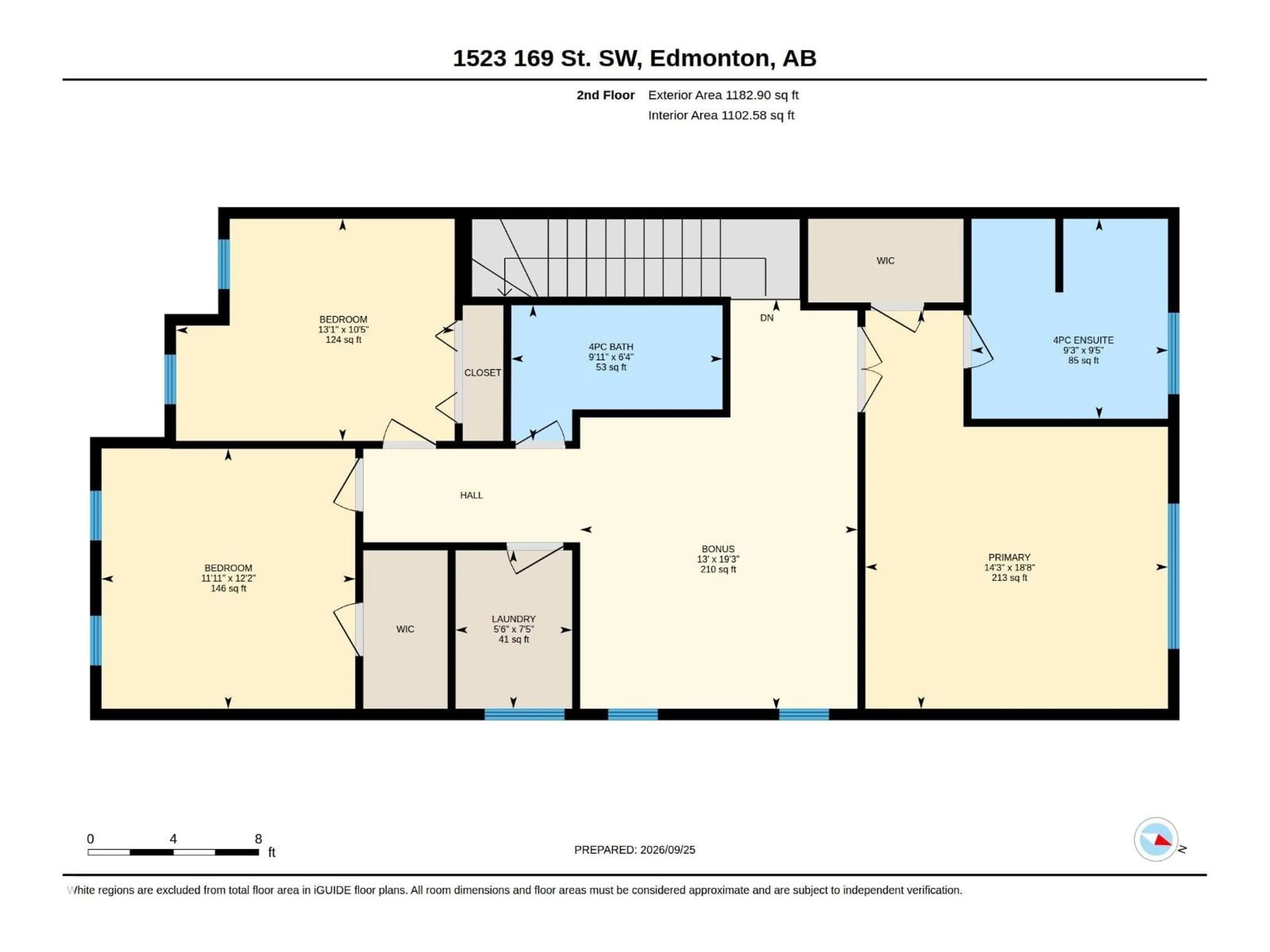 Floor plan for SW - 1523 169 ST, Edmonton Alberta T6W1H2