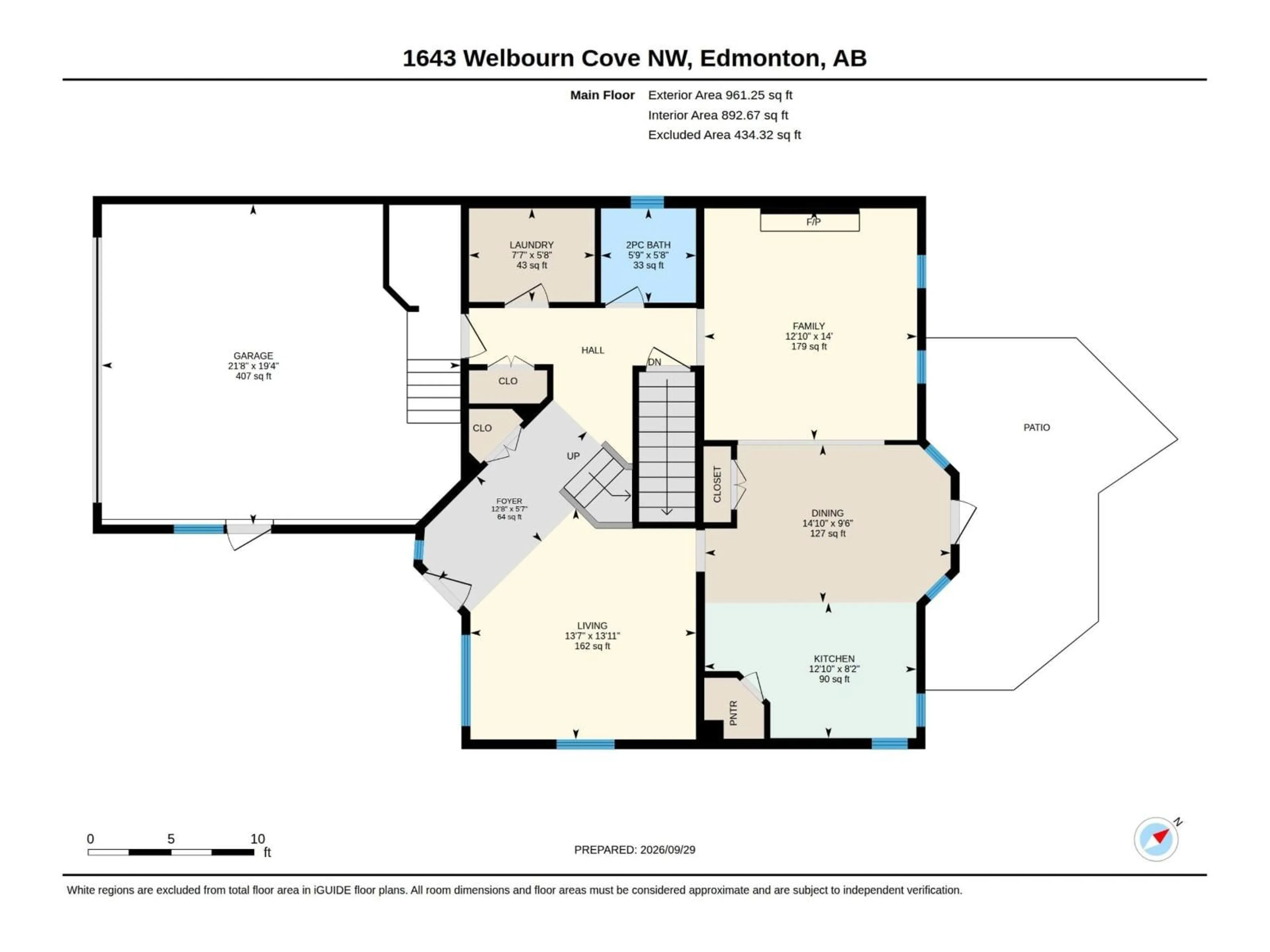 Floor plan for NW - 1643 WELBOURN COVE CV, Edmonton Alberta T6M2M4