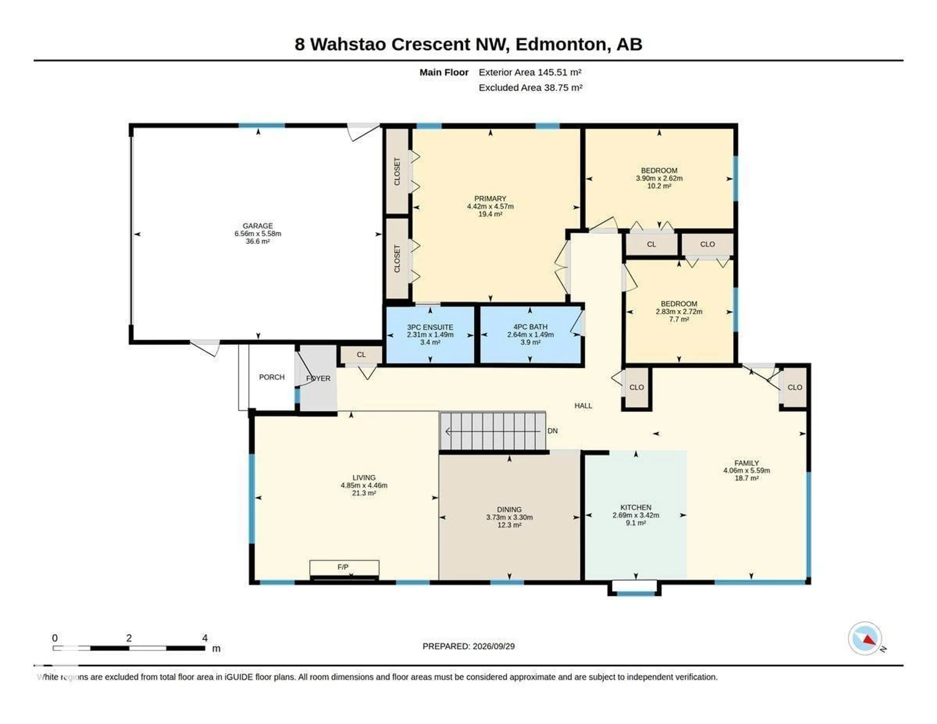 Floor plan for 8 WAHSTAO CR, Edmonton Alberta T5T2W8