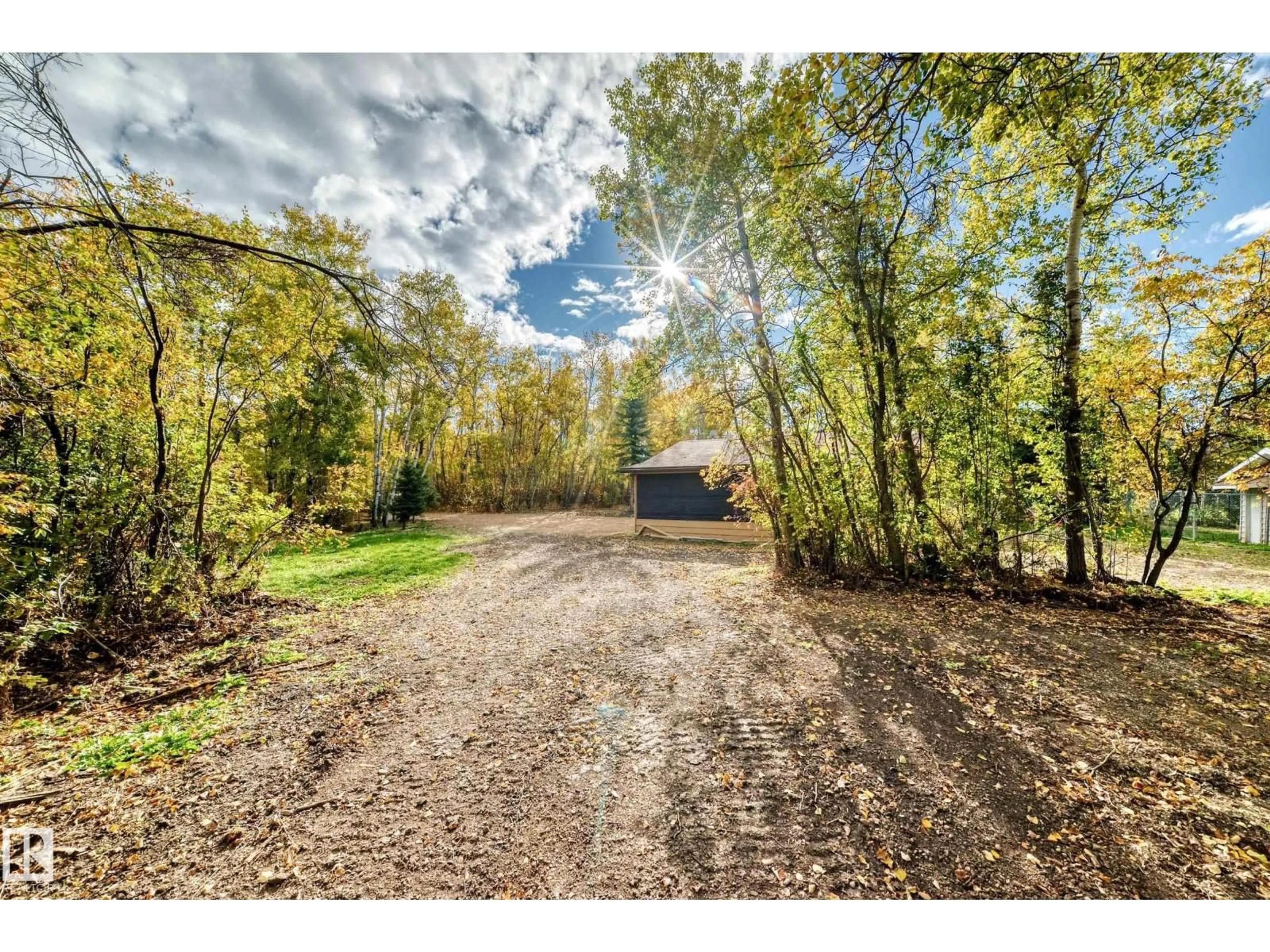A pic from outside/outdoor area/front of a property/back of a property/a pic from drone, forest/trees view for #100 - 23016 TWP RD 504, Rural Leduc County Alberta T0B3M1