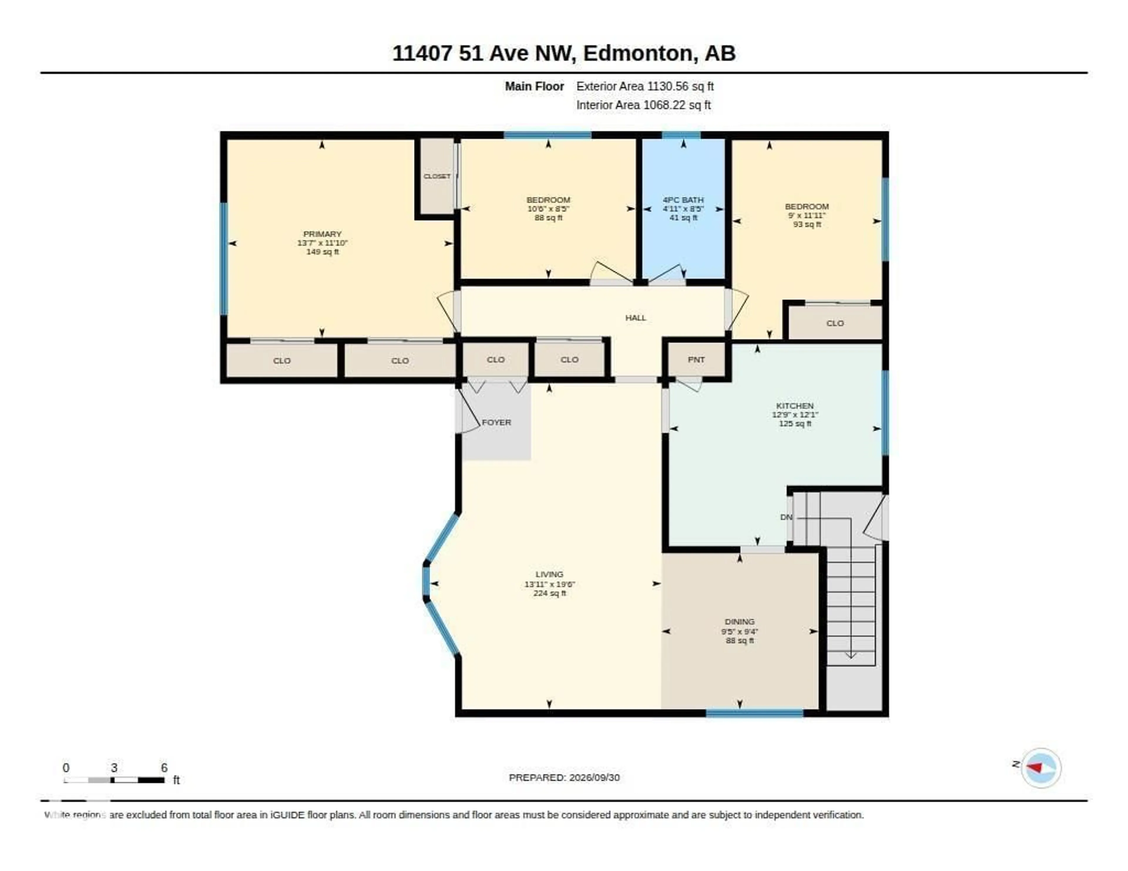 Floor plan for 11407 51 AV, Edmonton Alberta T6H0L8