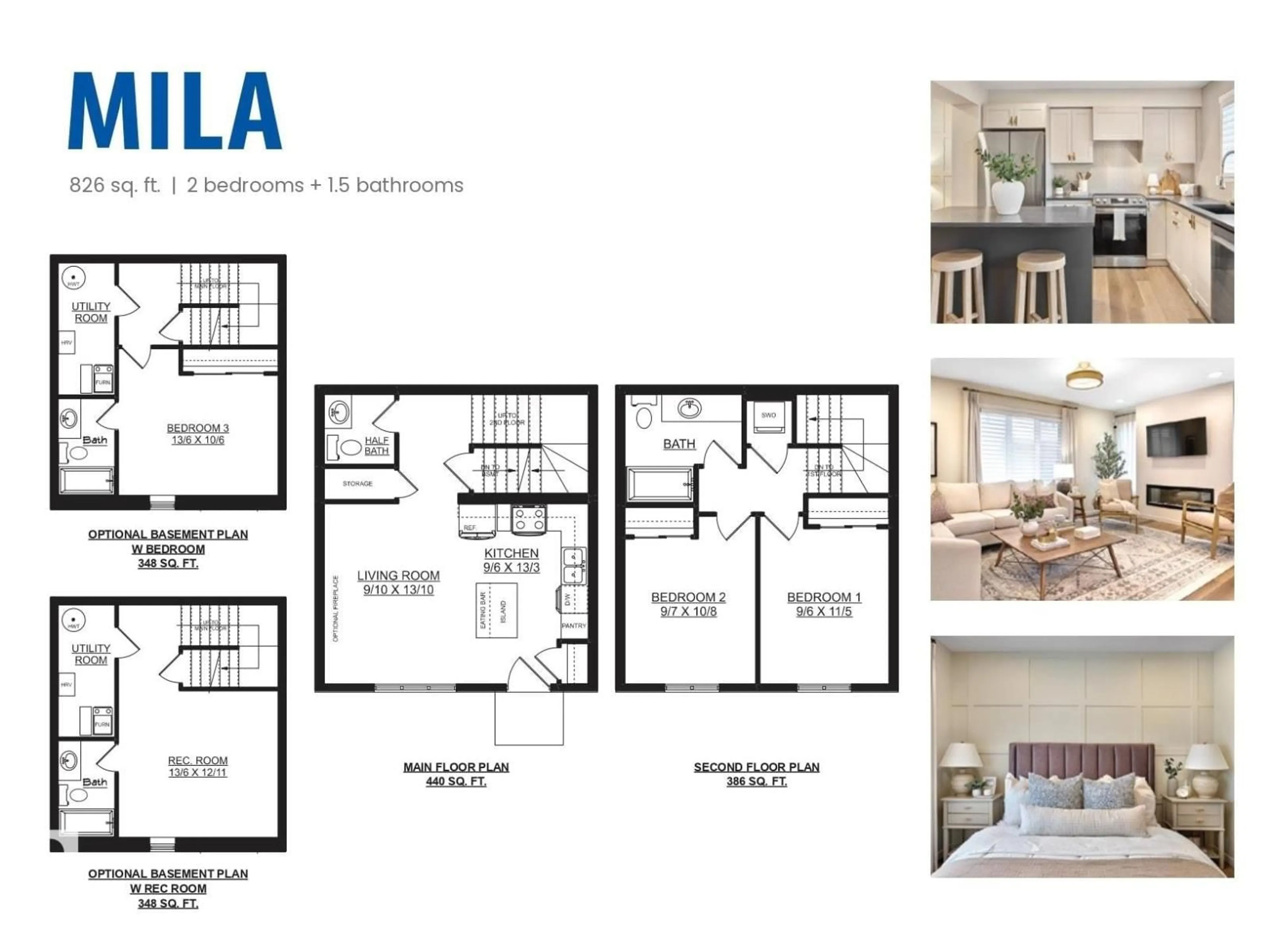 Floor plan for 52 - 4825 120 ST NW, Edmonton Alberta T6H0G9