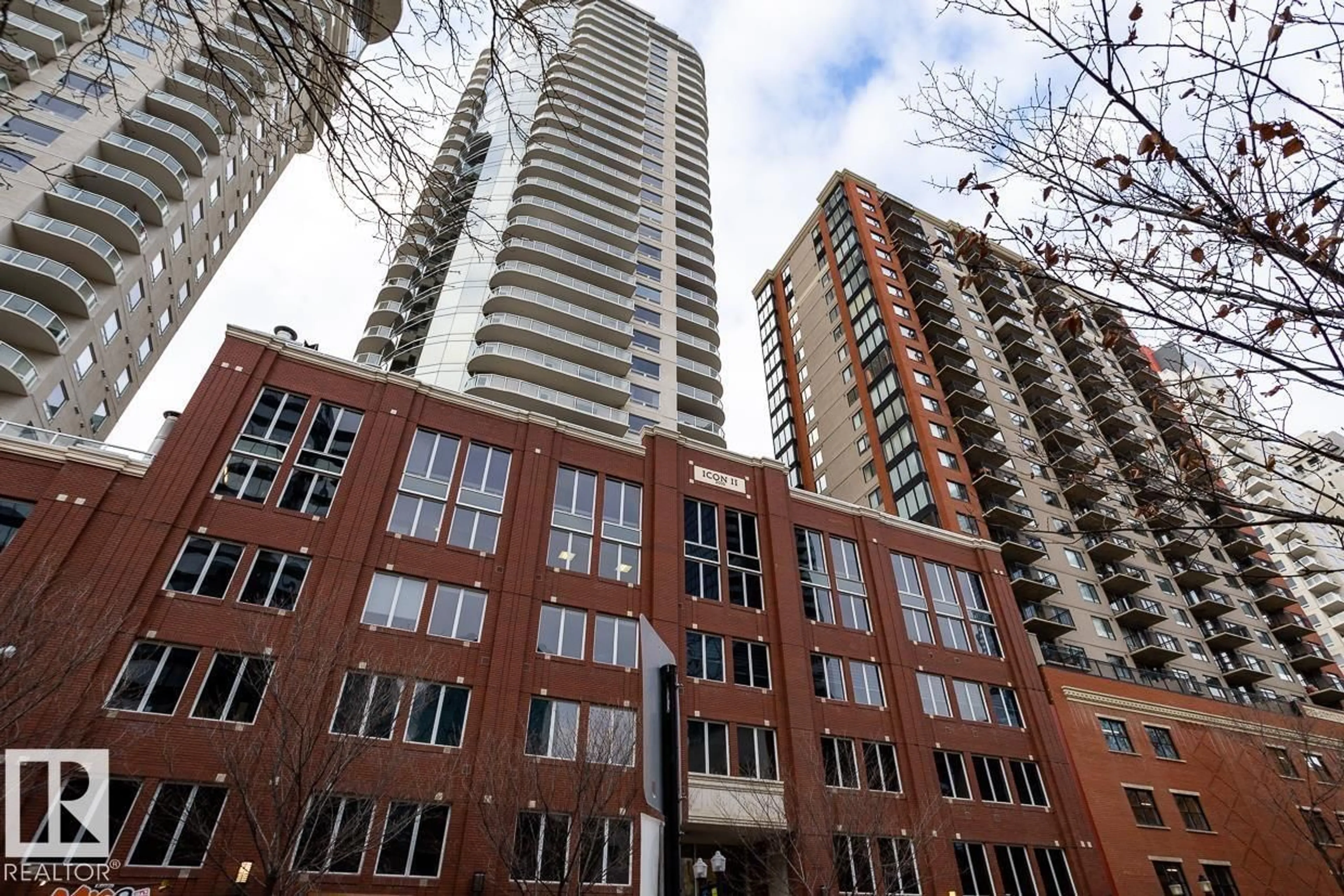 Patio, city buildings view from balcony for 10152 - 2704 104 ST NW, Edmonton Alberta T5J0B6