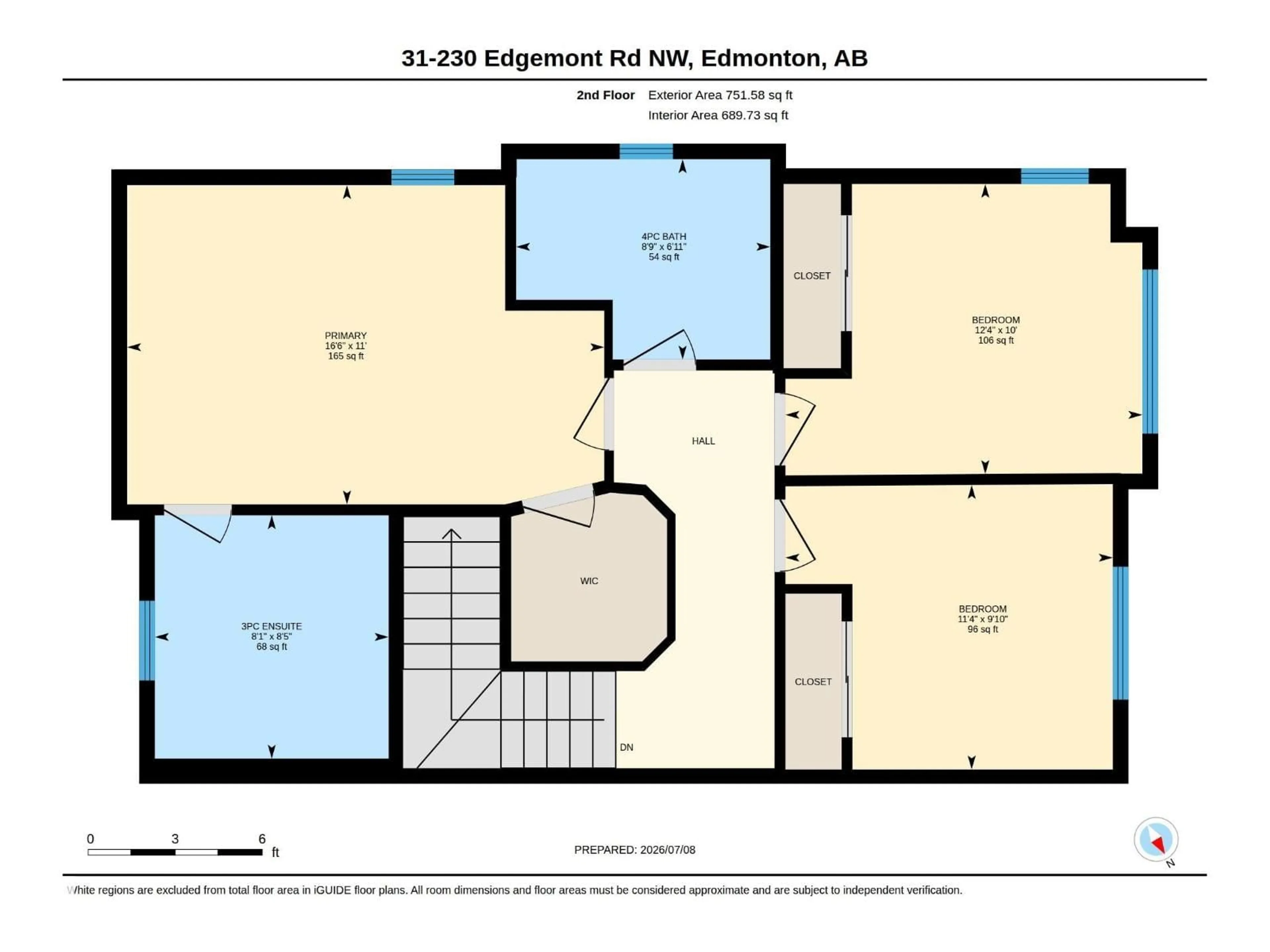 Floor plan for #31 - 230 EDGEMONT RD, Edmonton Alberta T6M0Y8