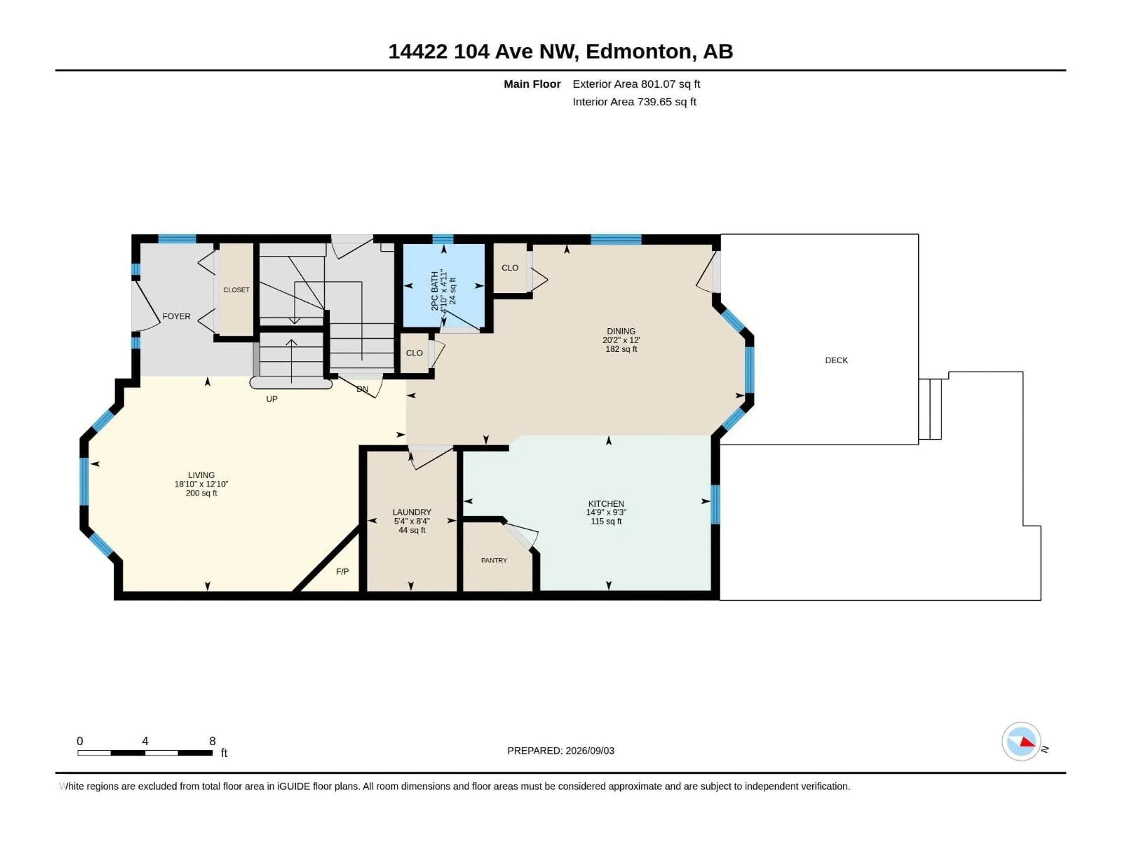 Floor plan for 14422 104 AV, Edmonton Alberta T5N0X1