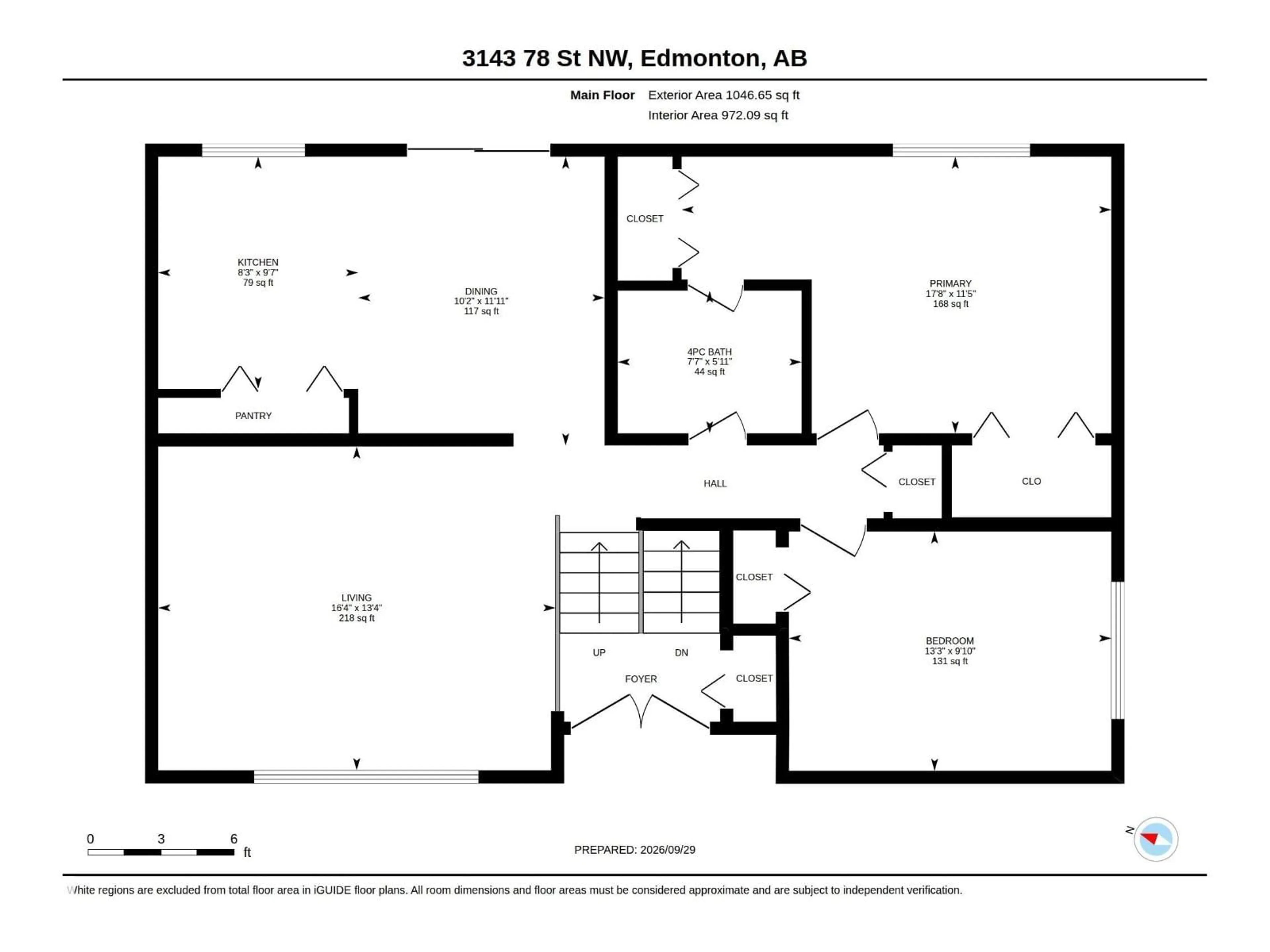 Floor plan for 3143 78 ST, Edmonton Alberta T6K3P1