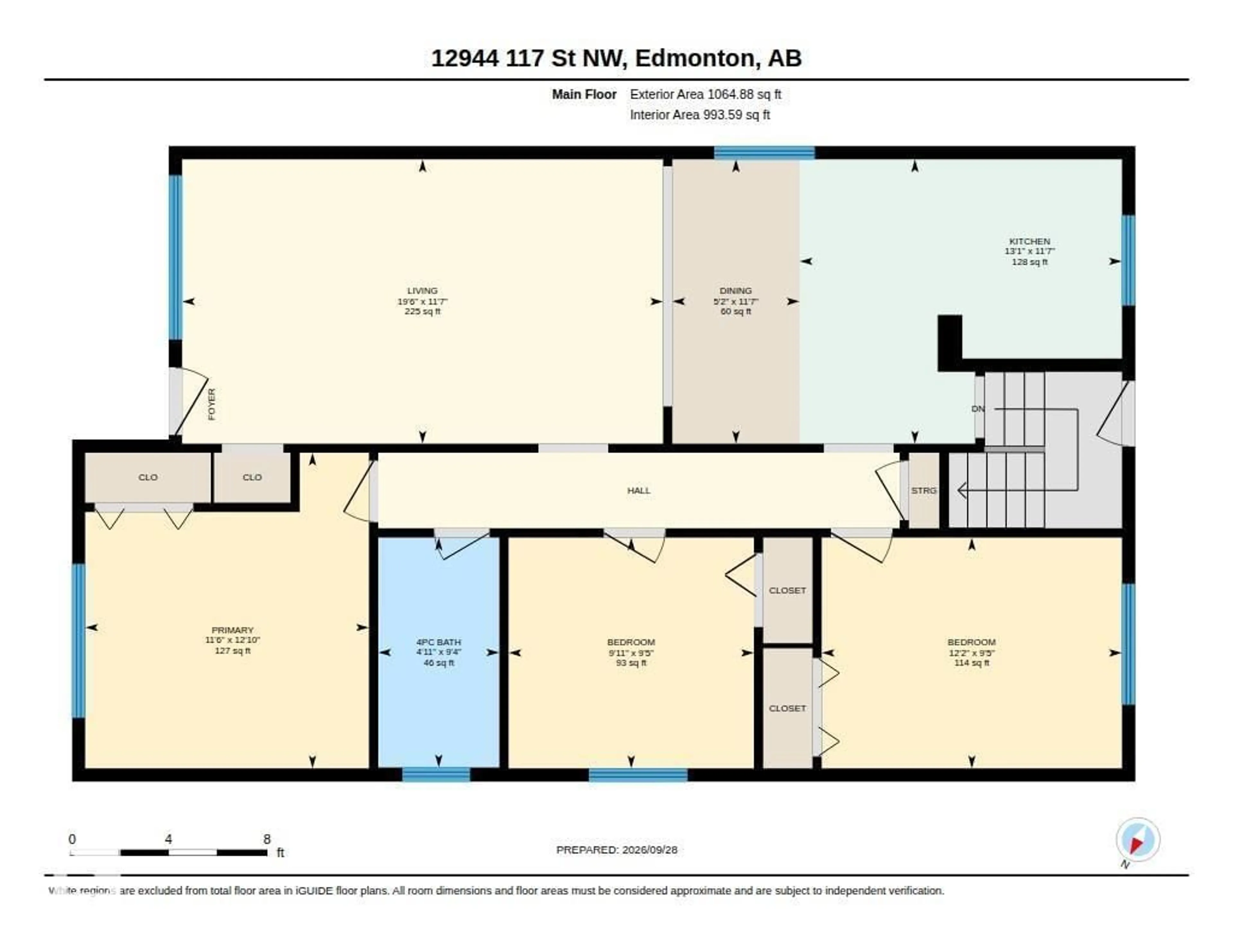 Floor plan for NW - 12944 117 ST, Edmonton Alberta T5E5J7