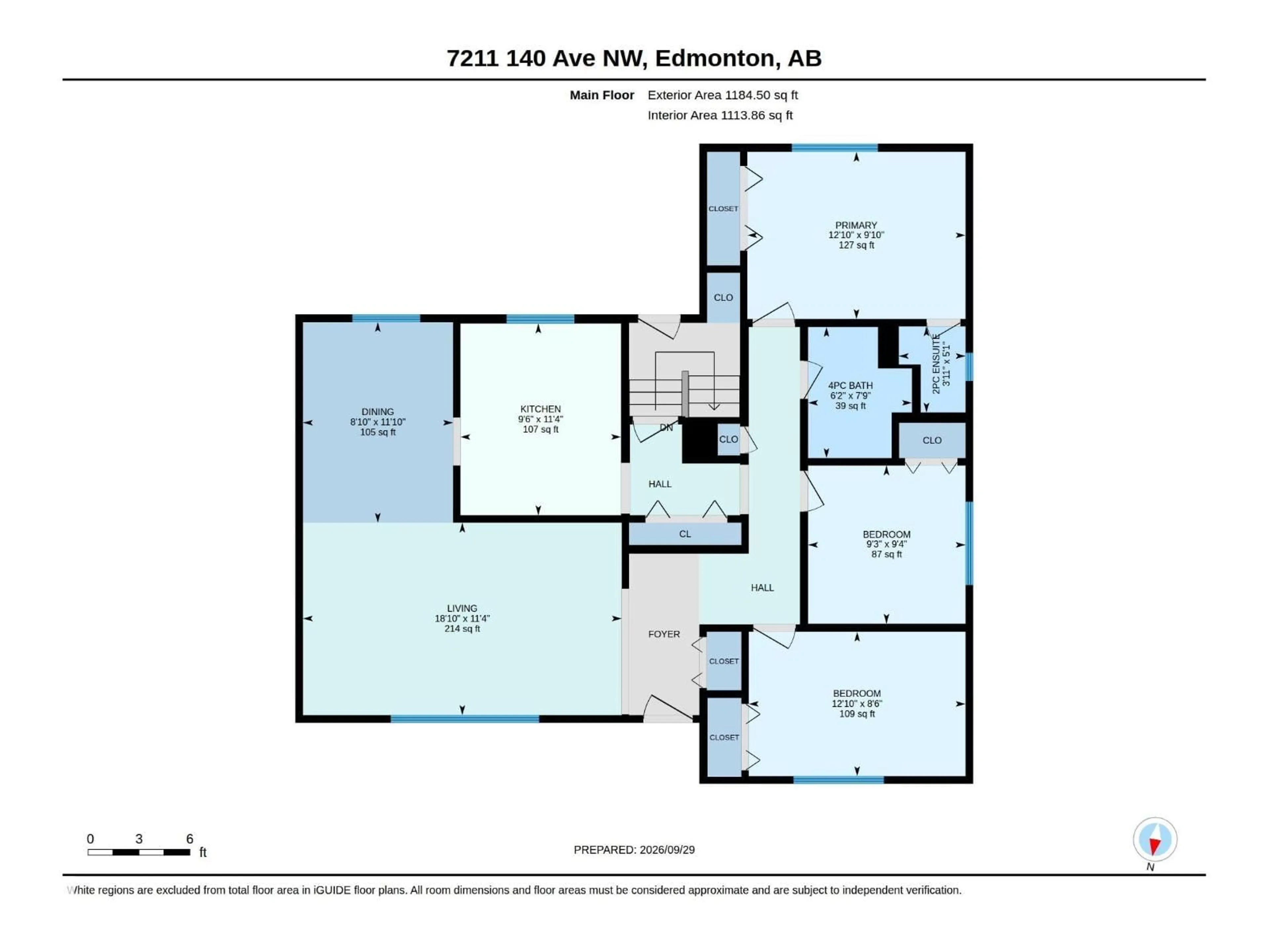 Floor plan for 7211 140 AV, Edmonton Alberta T5C2M6