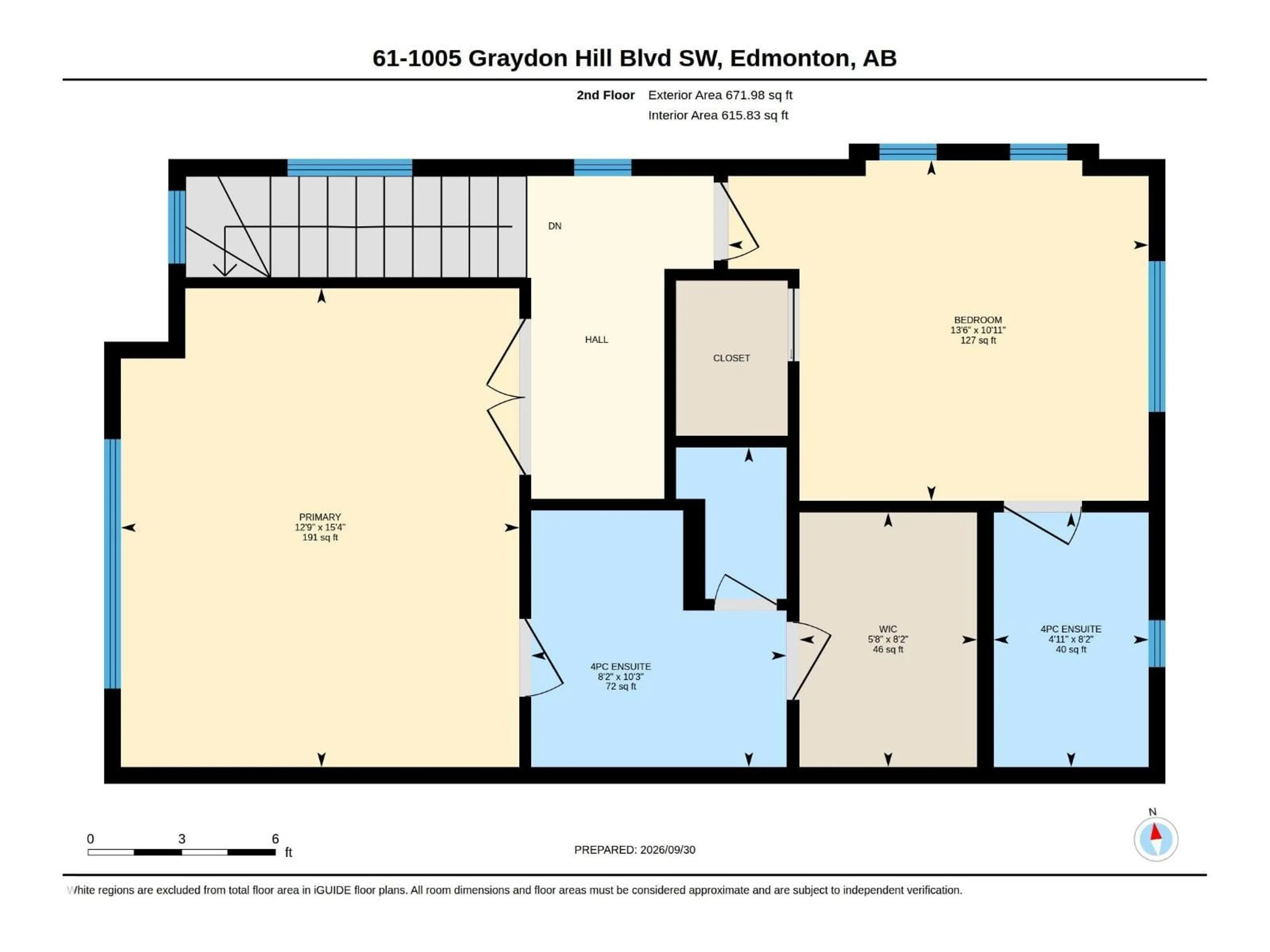 Floor plan for #61 - 1005 GRAYDON HILL BV, Edmonton Alberta T6W3J5