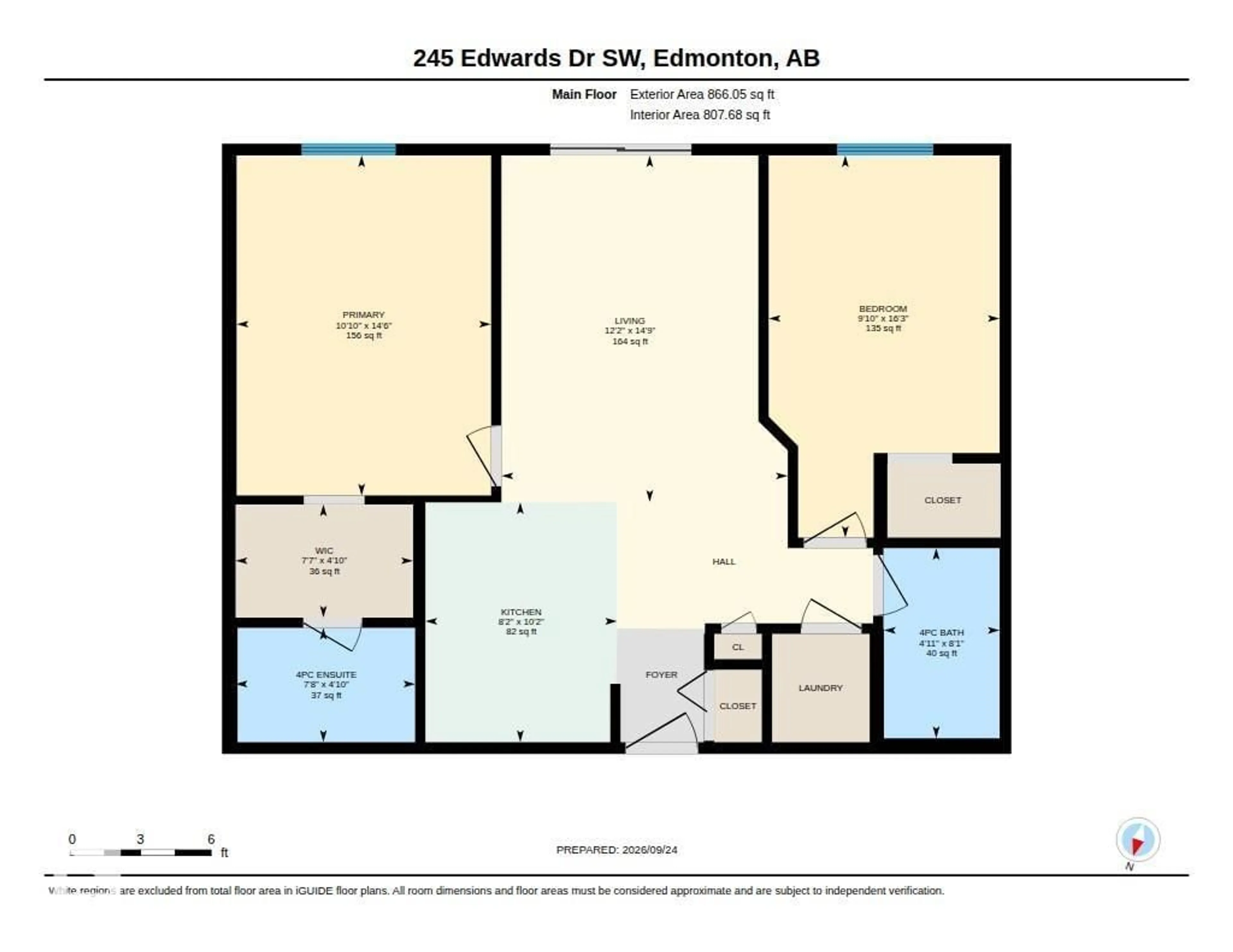 Floor plan for #203 - 245 EDWARDS DR, Edmonton Alberta T6X1J9
