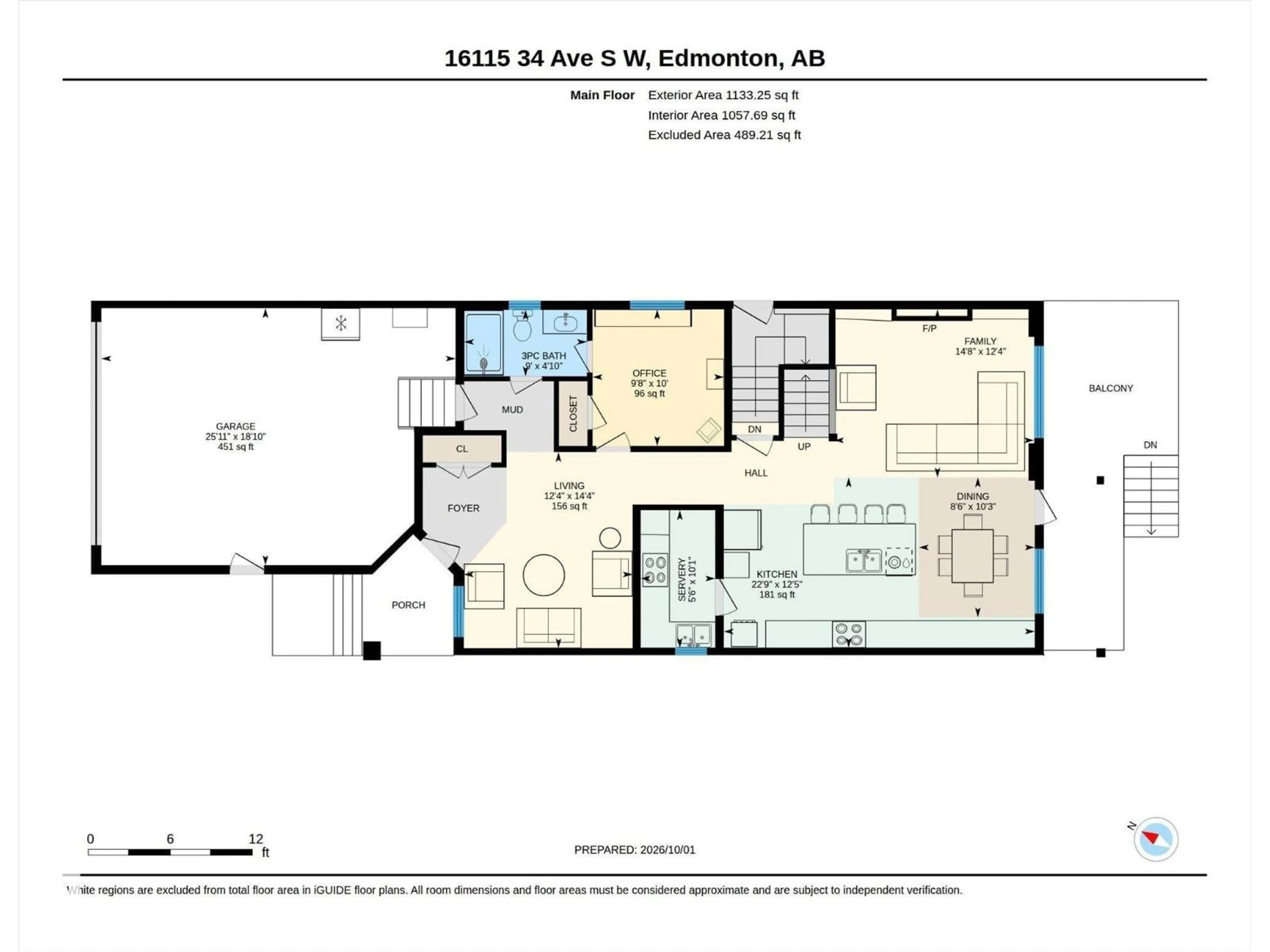 Floor plan for SW - 16115 34 AV, Edmonton Alberta T6W4V7