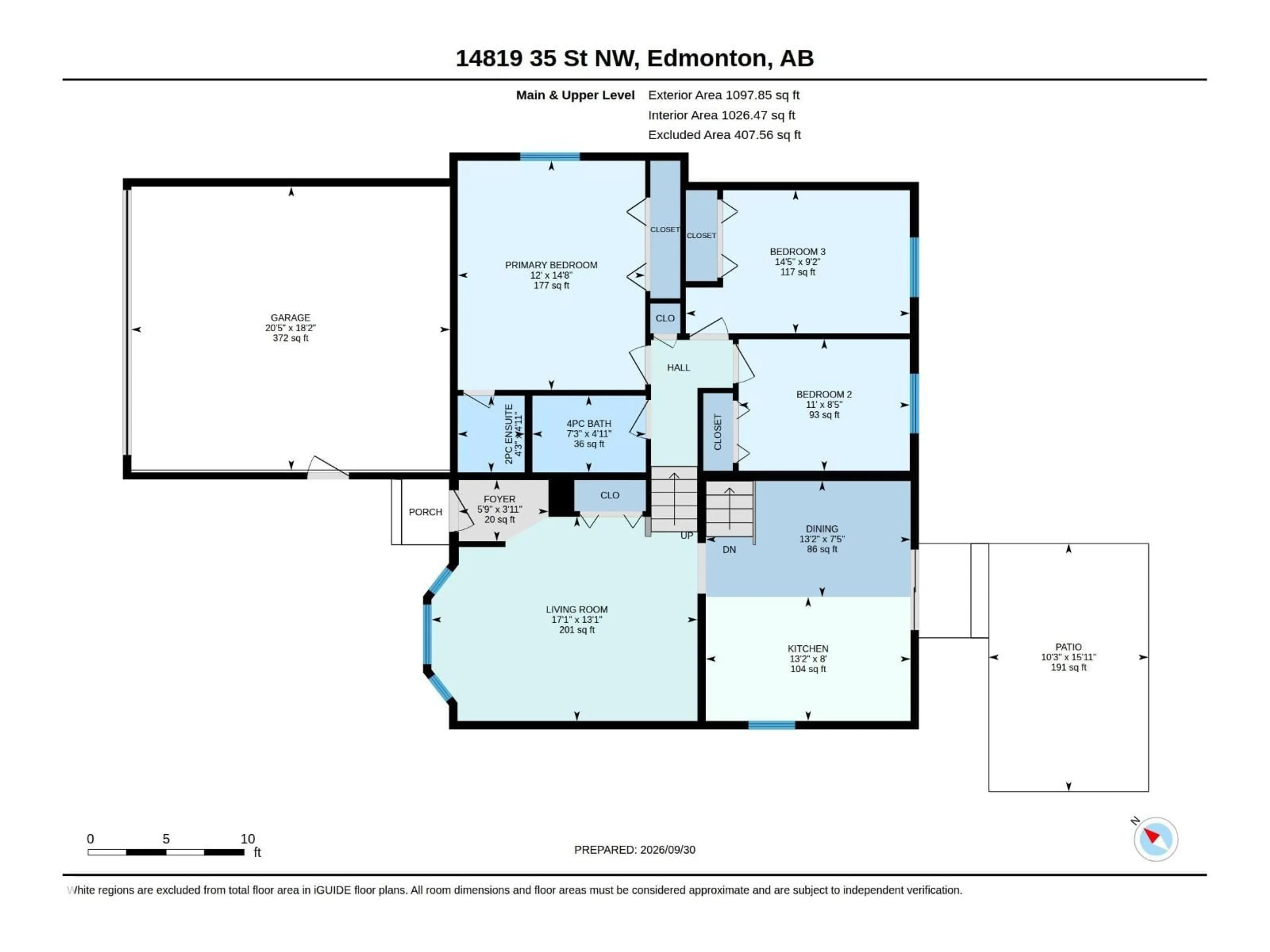 Floor plan for 14819 35 ST, Edmonton Alberta T5Y2H8